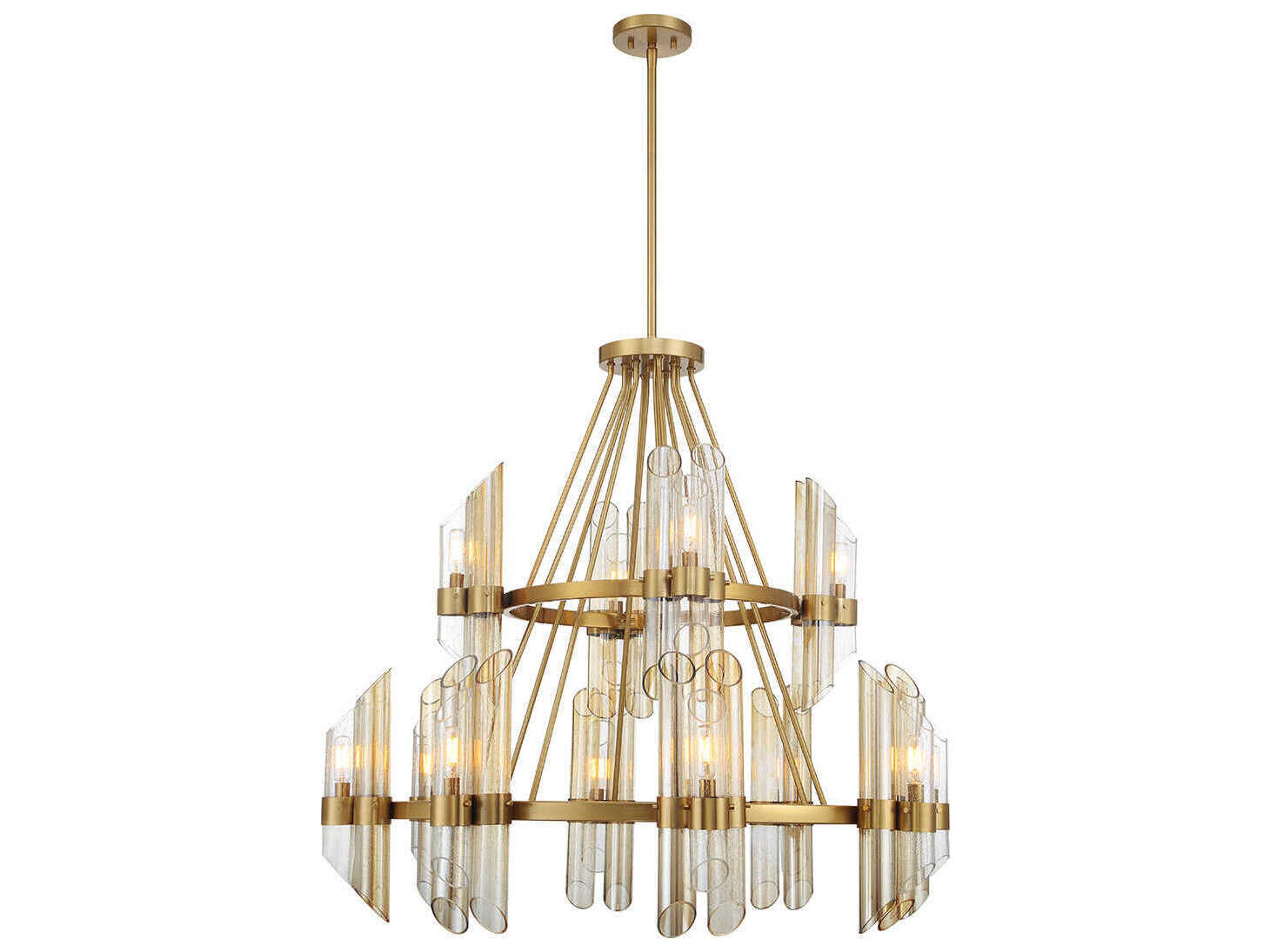 Savoy House Biltmore 12-Light Warm Brass Cylinder Chandelier
