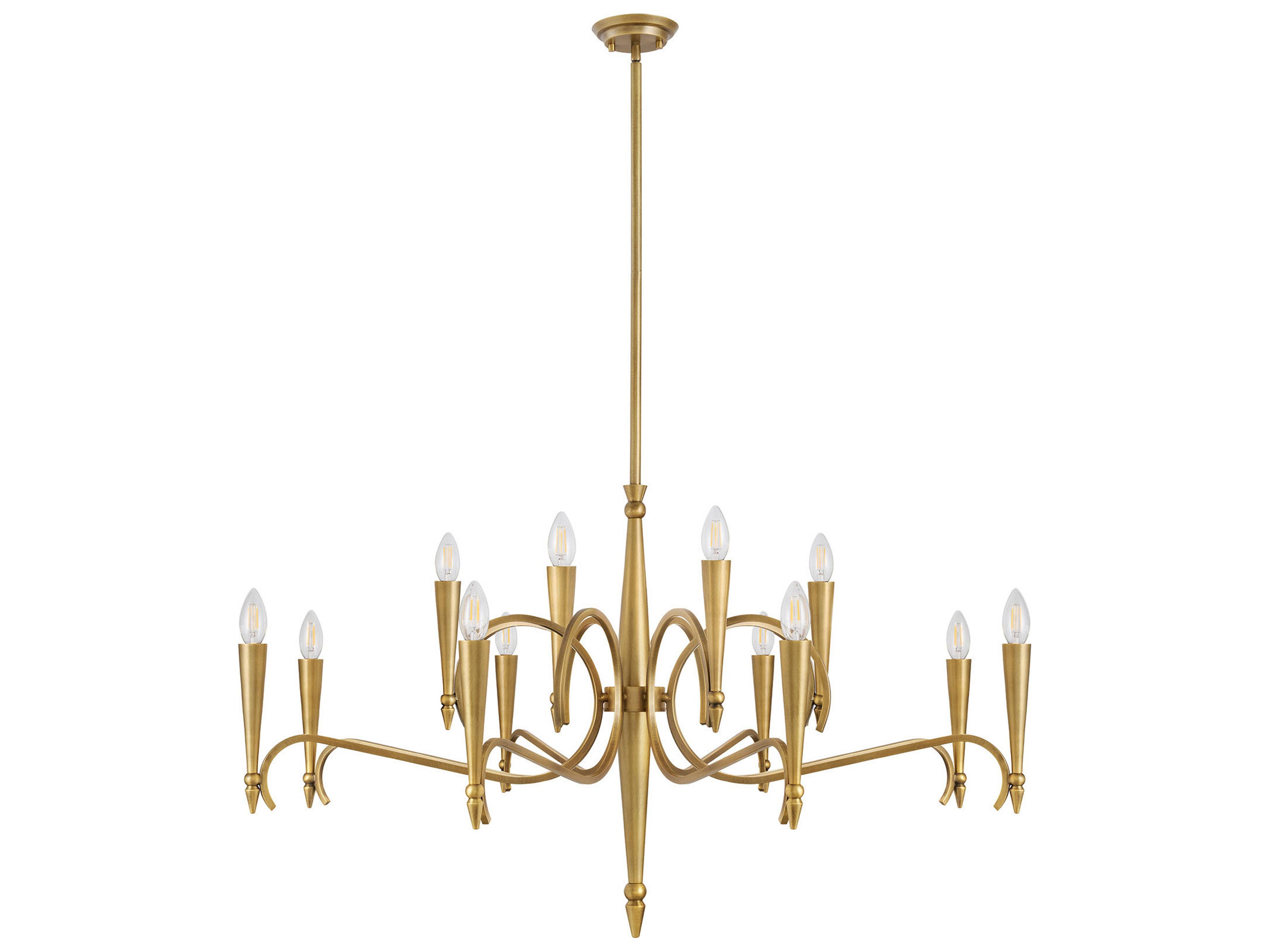 Savoy House Tremont 12-Light Riviera Brass Candelabra Chandelier