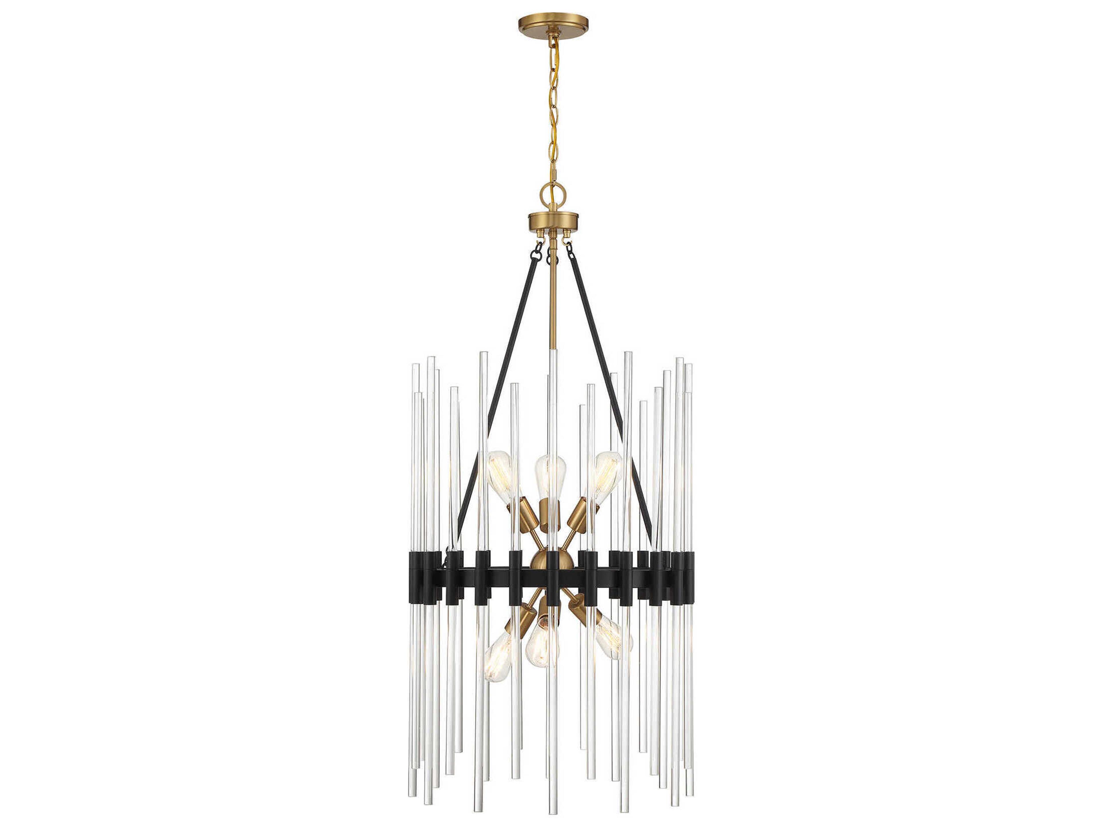 Savoy House Santiago 6-Light Matte Black Warm Brass Sputnik Pendant