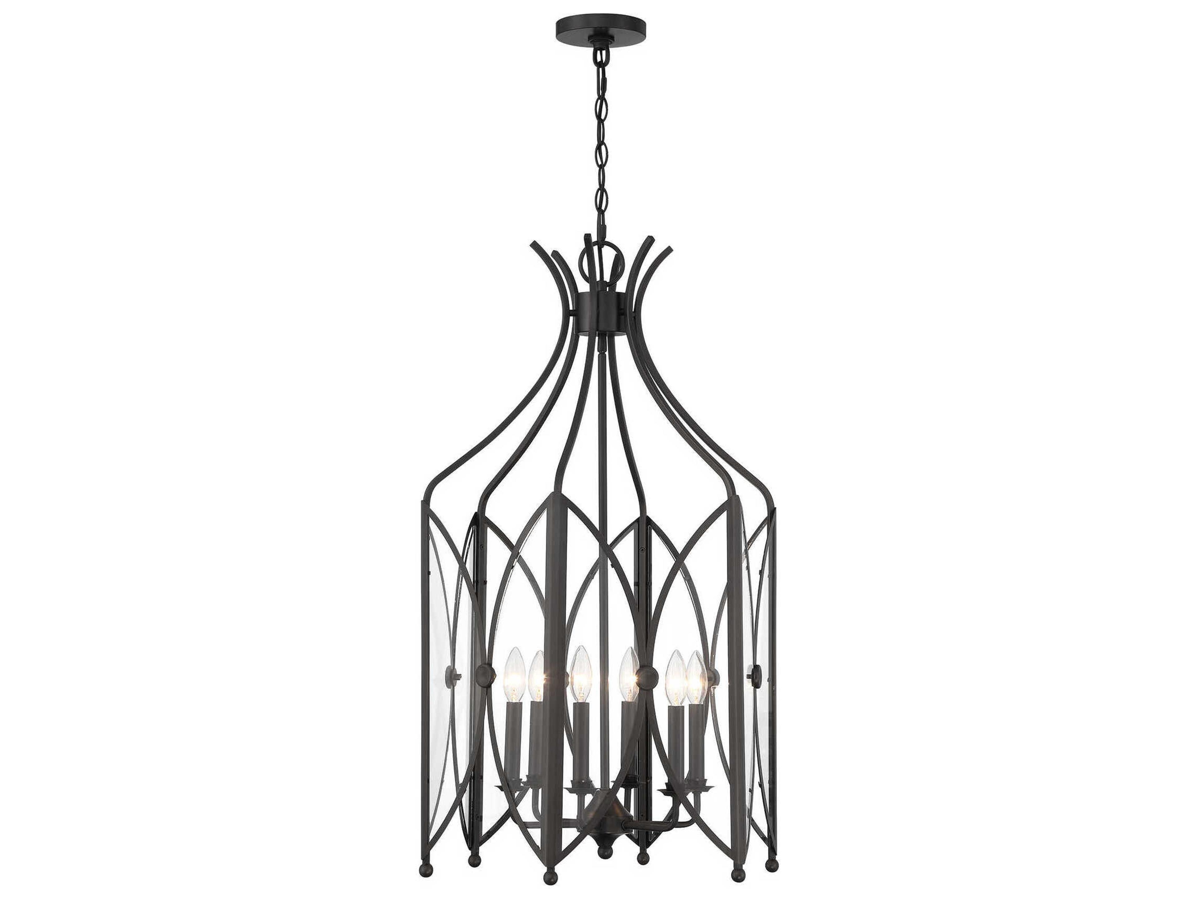 Savoy House Enclave 6-Light Black Tourmaline Pendant