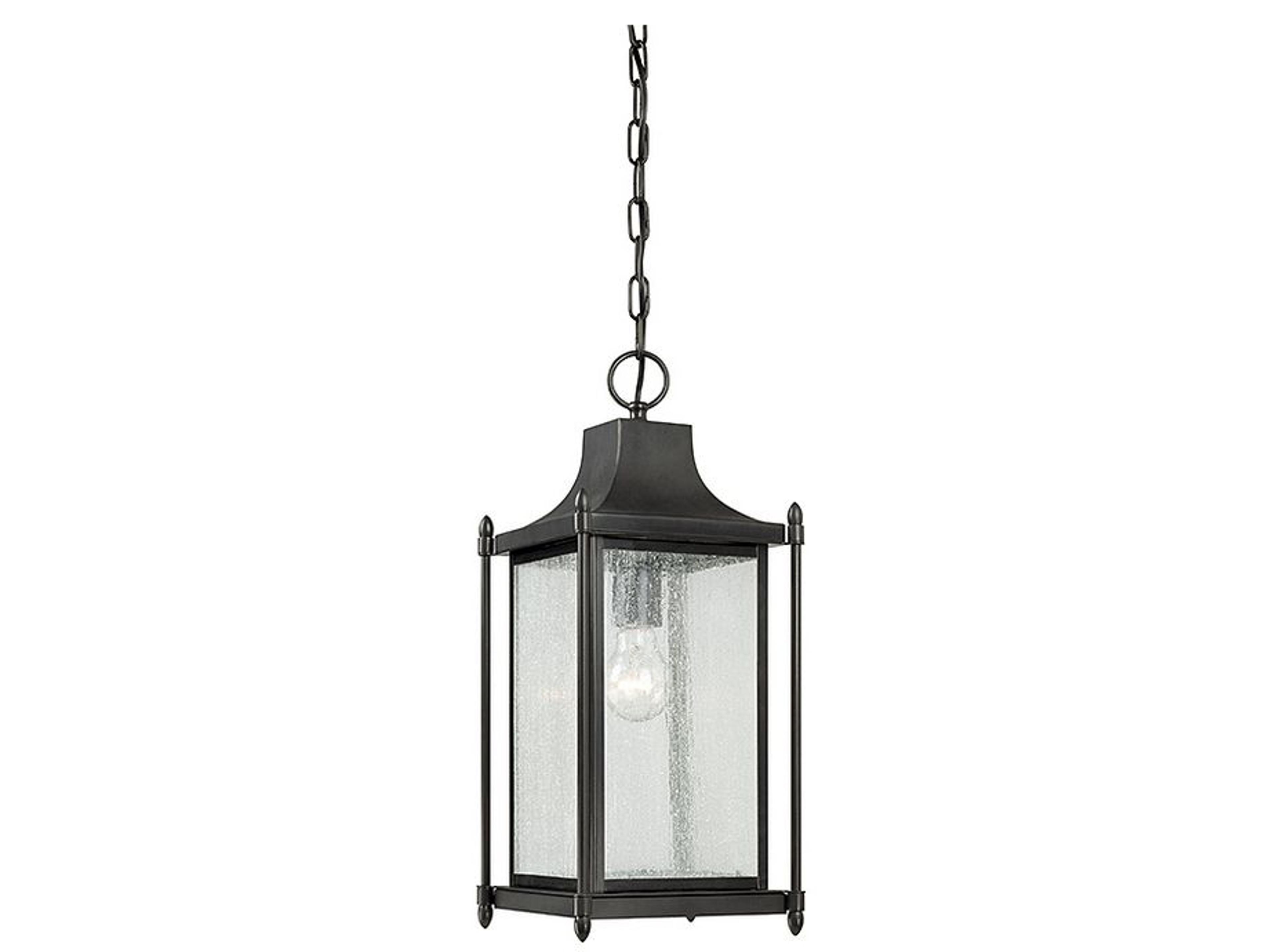 Savoy House Dunnmore 1-Light Black Glass Lantern Mini Pendant