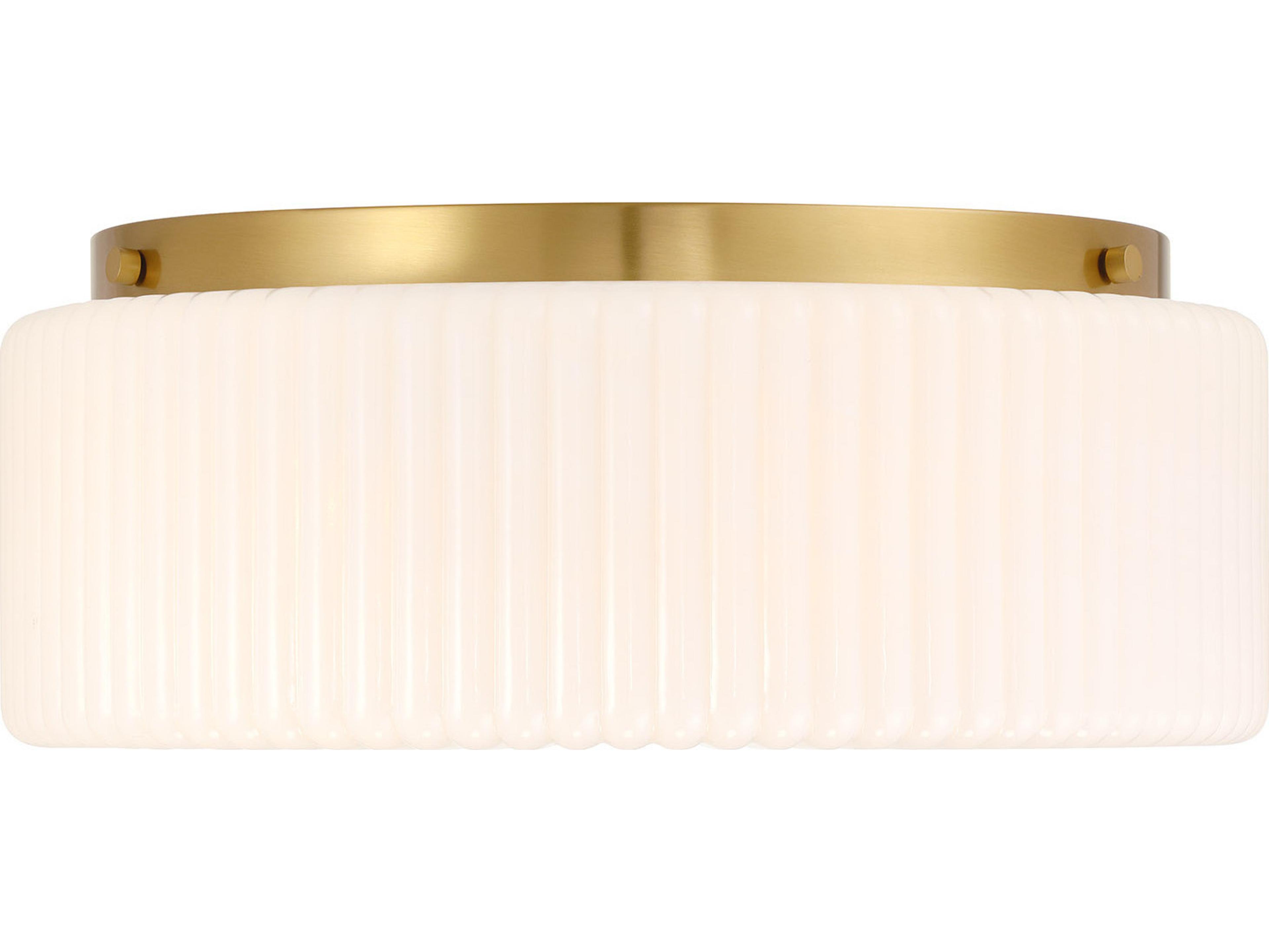 Savoy House Edgemont 4-Light Warm Brass Drum Flush Mount