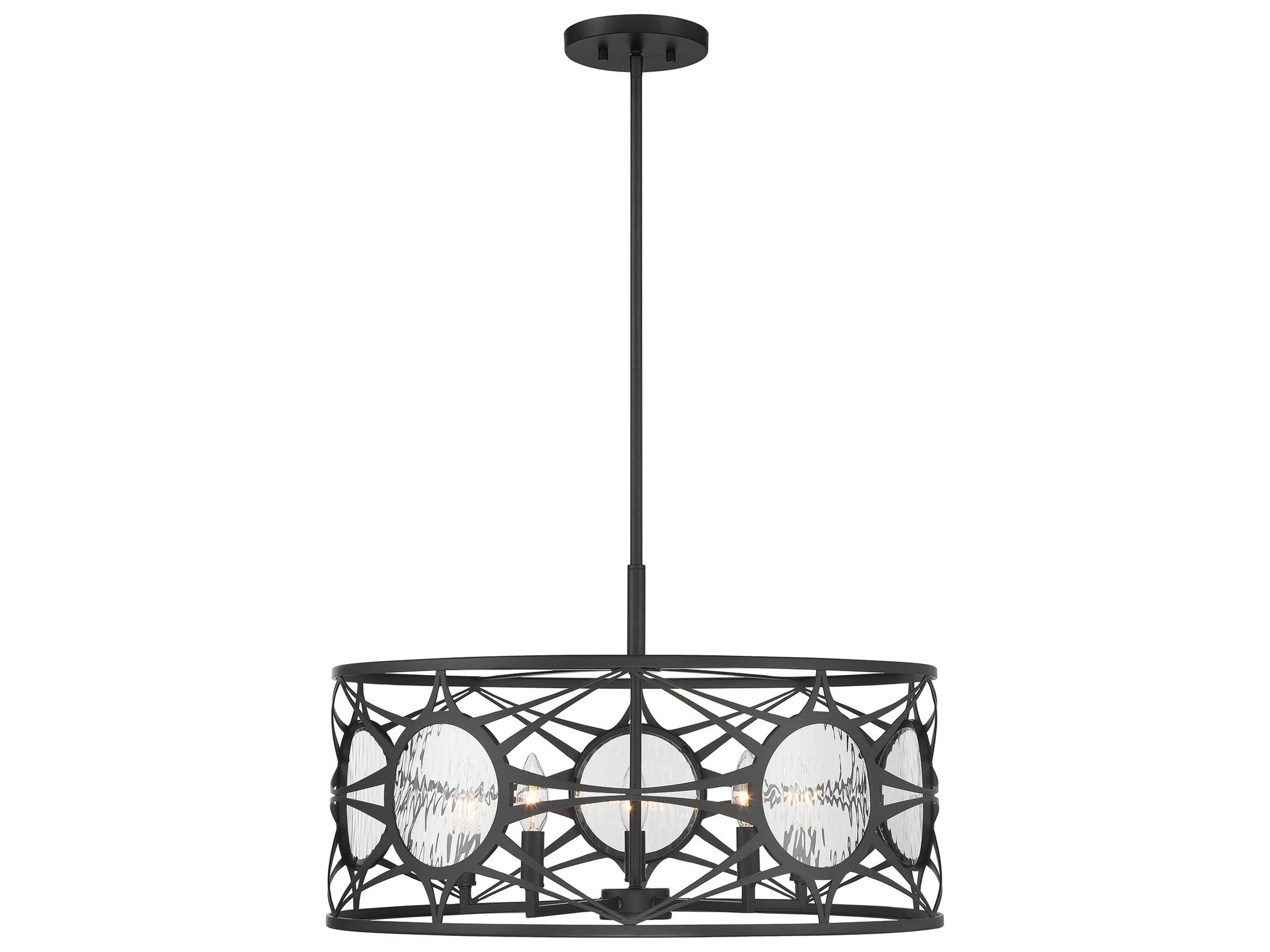 Savoy House Balfour 5-Light Matte Black Drum Geometric Pendant