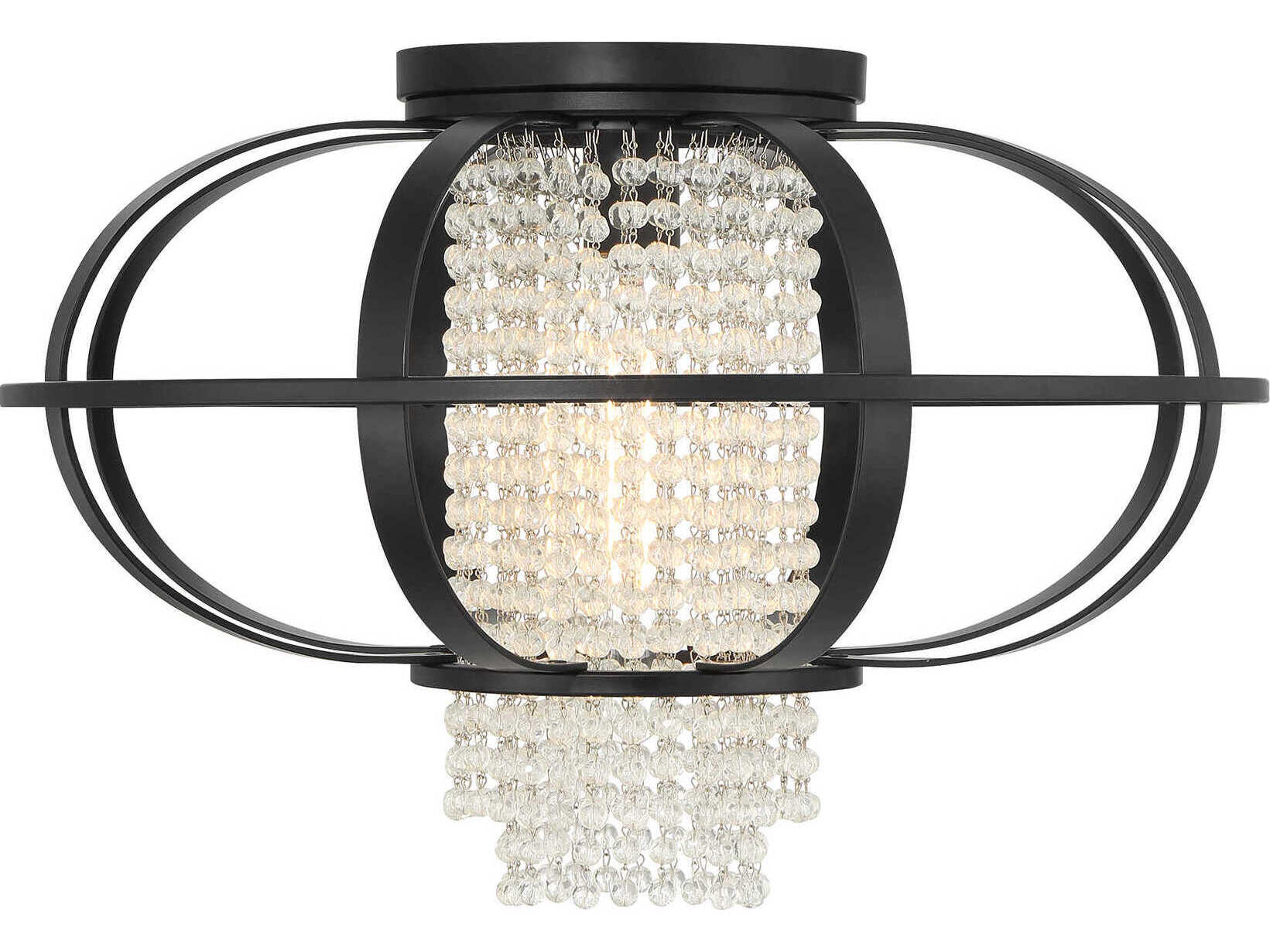 Savoy House Idlewild 1-Light Matte Black Geometric Flush Mount