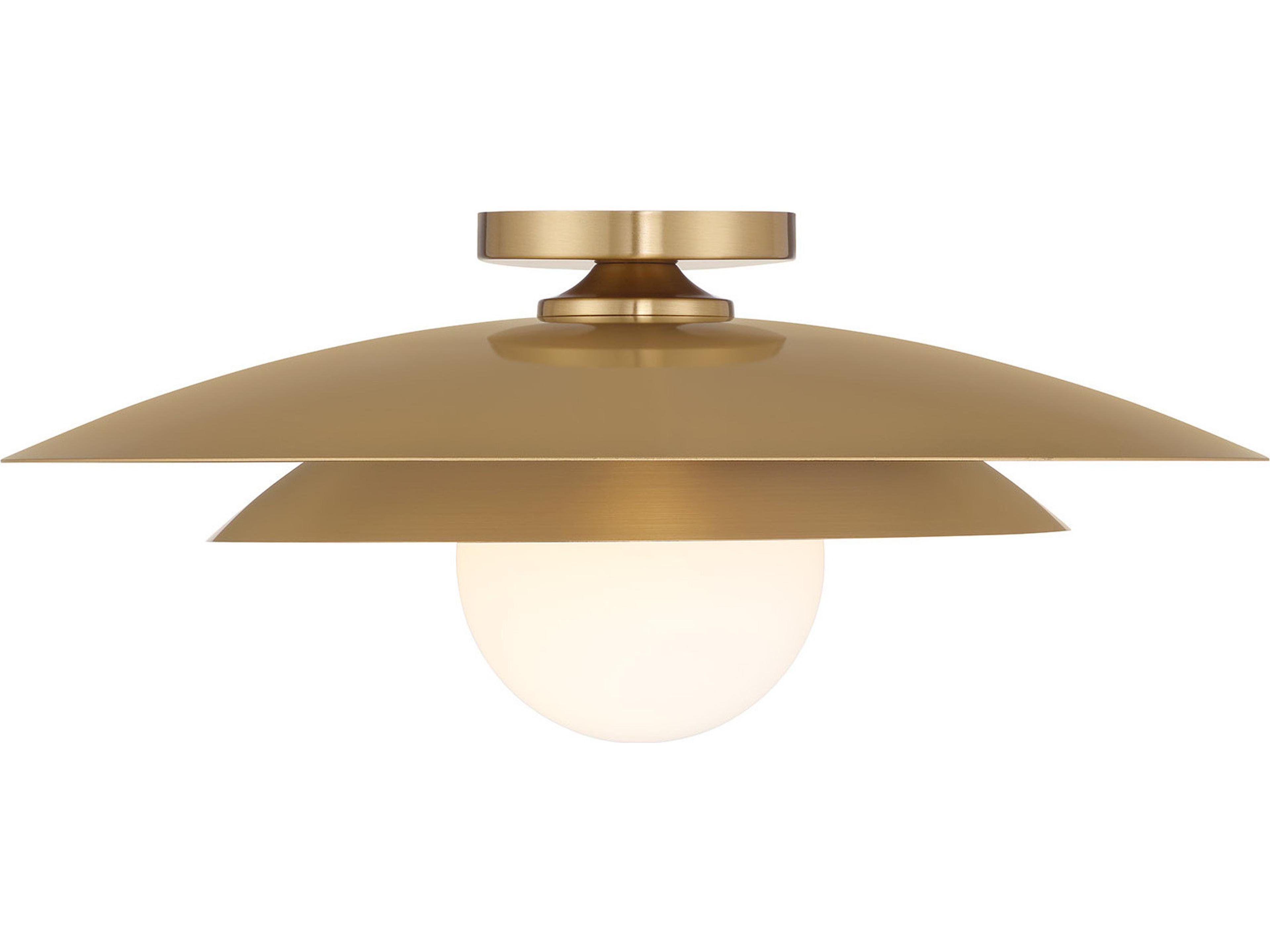 Savoy House Sherrer 1-Light Warm Brass Dome Flush Mount