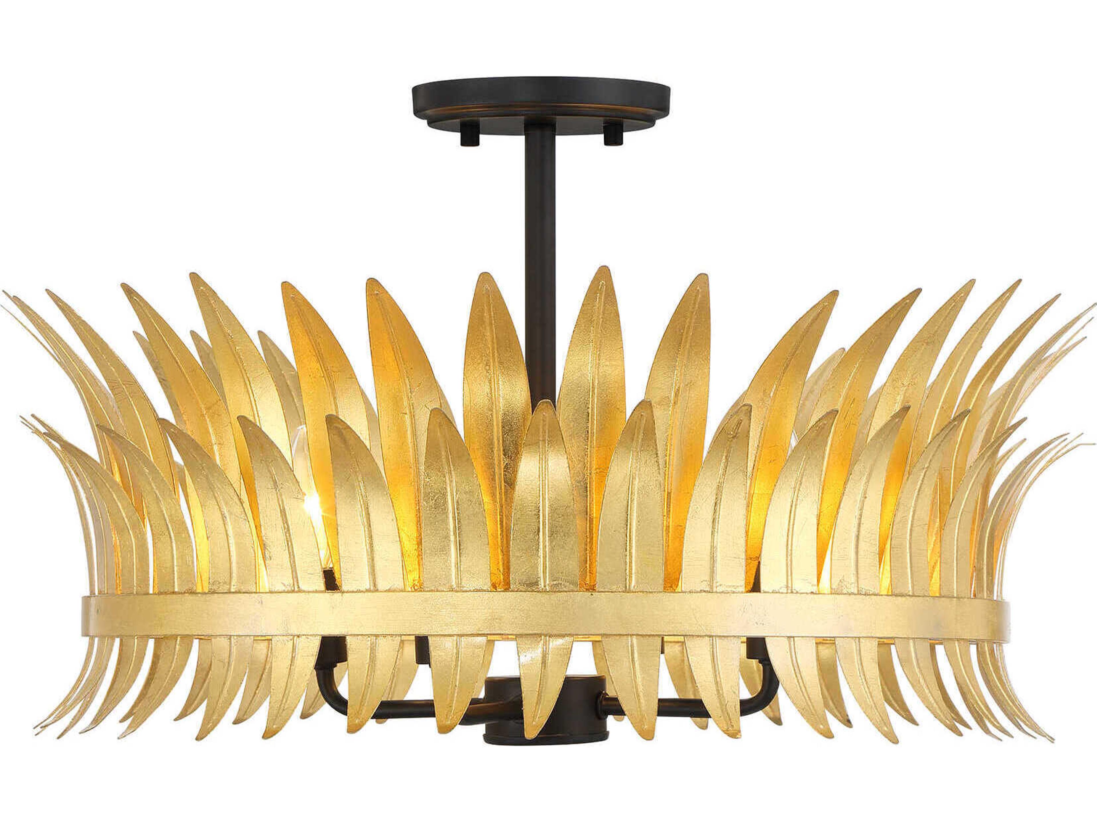 Savoy House Ensley 4-Light True Gold Round Semi Flush Mount