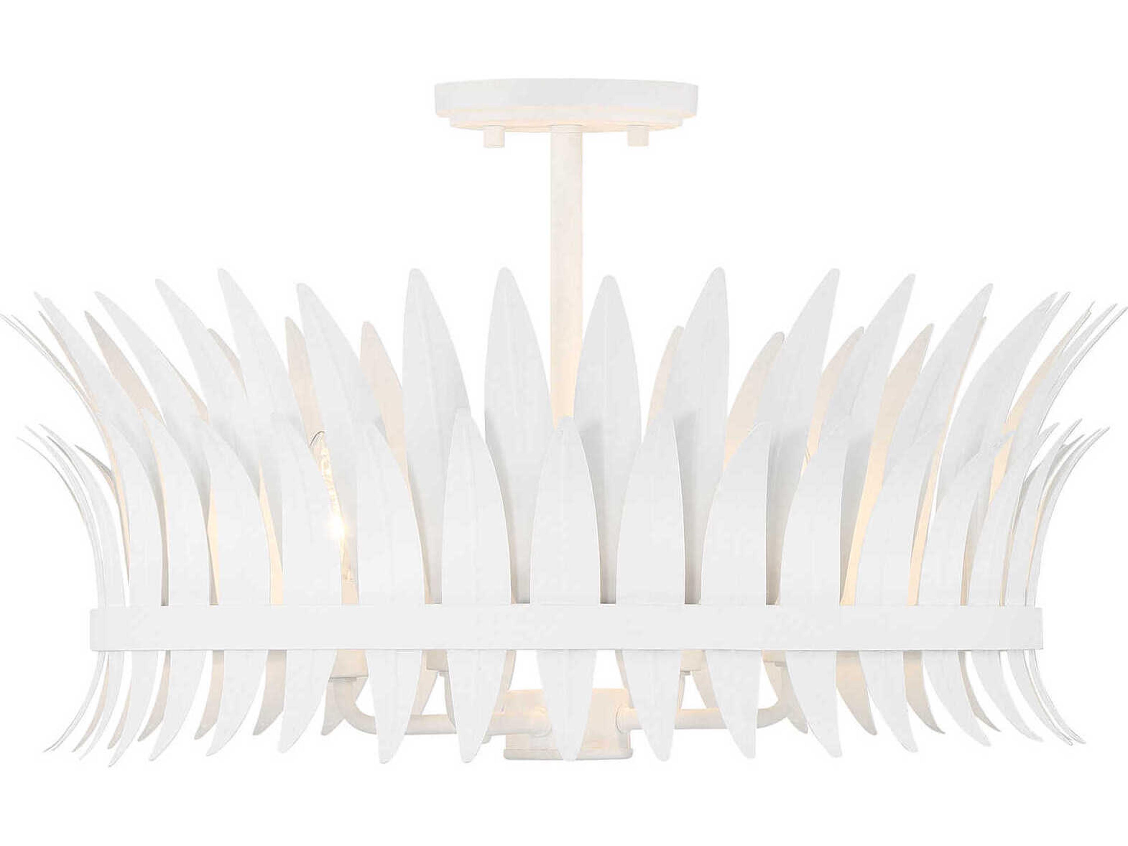 Savoy House Ensley 4-Light Bisque White Round Semi Flush Mount