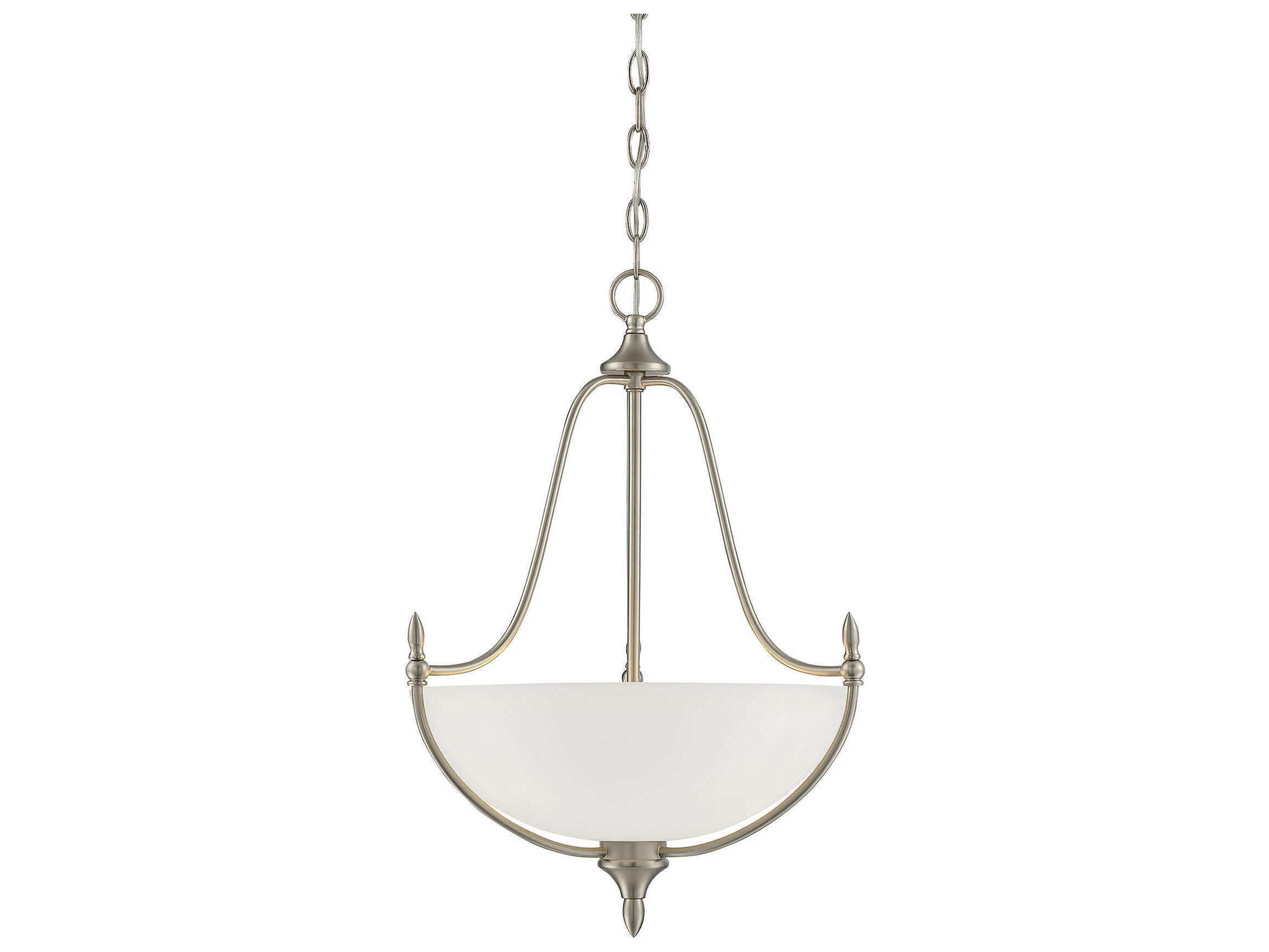 Savoy House Herndon 3-Light Satin Nickel Glass Bowl Pendant
