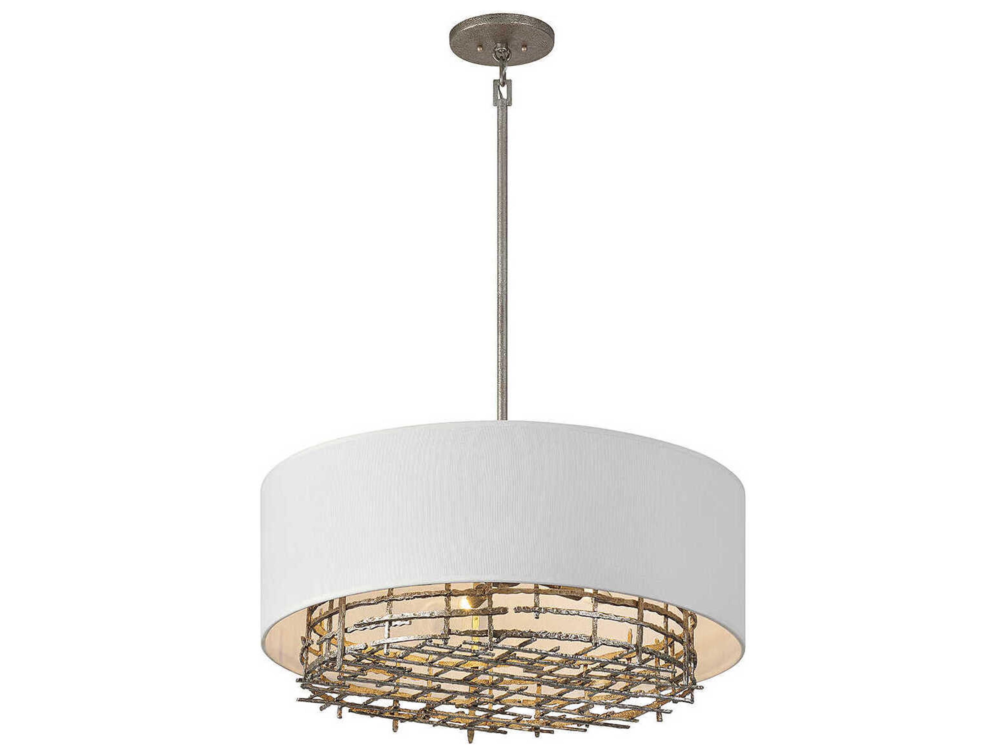 Savoy House Cameo 6-Light Champagne Luxe Silver Drum Pendant