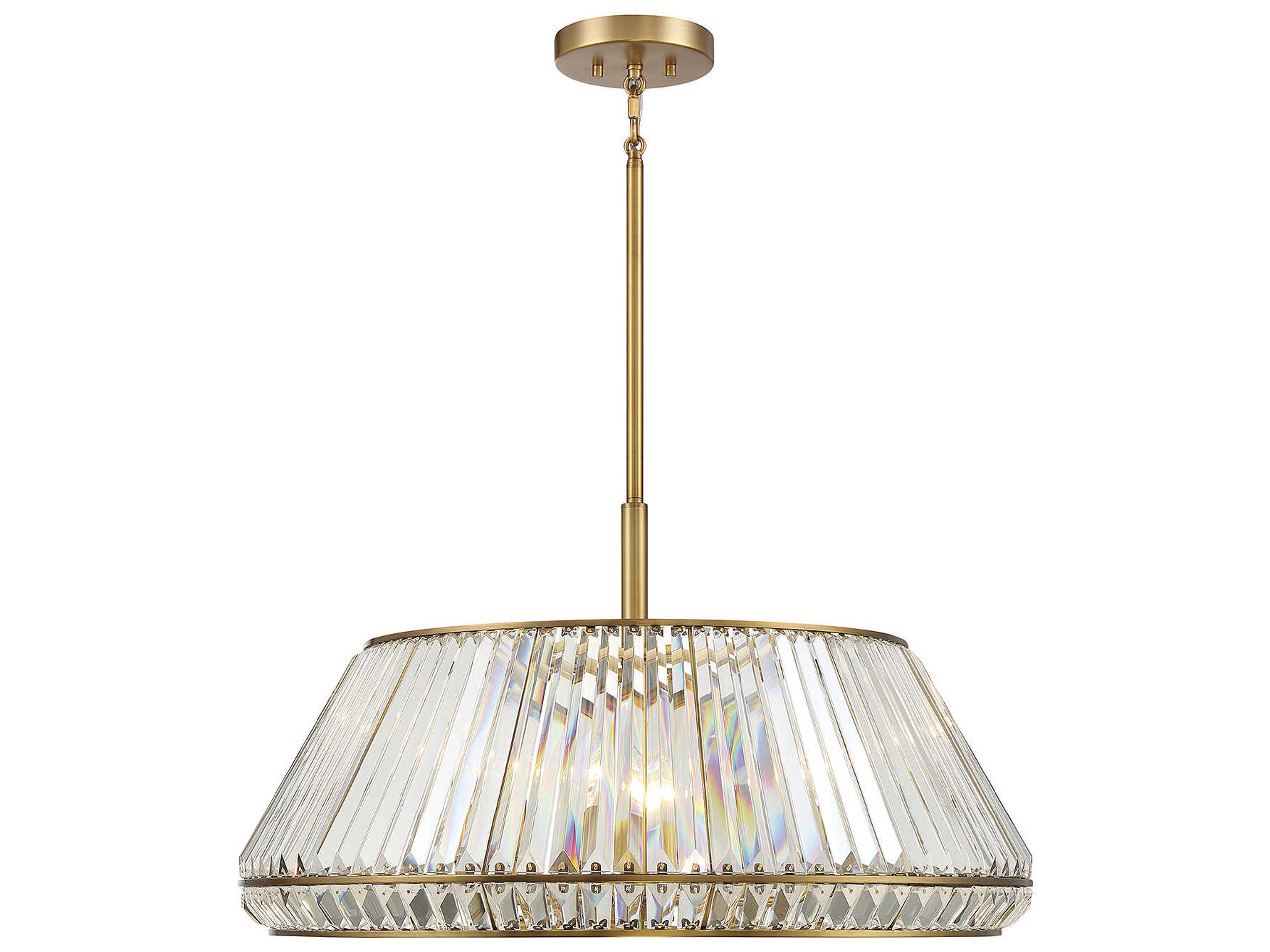 Savoy House Pyramid 6-Light Warm Brass Crystal Empire Chandelier