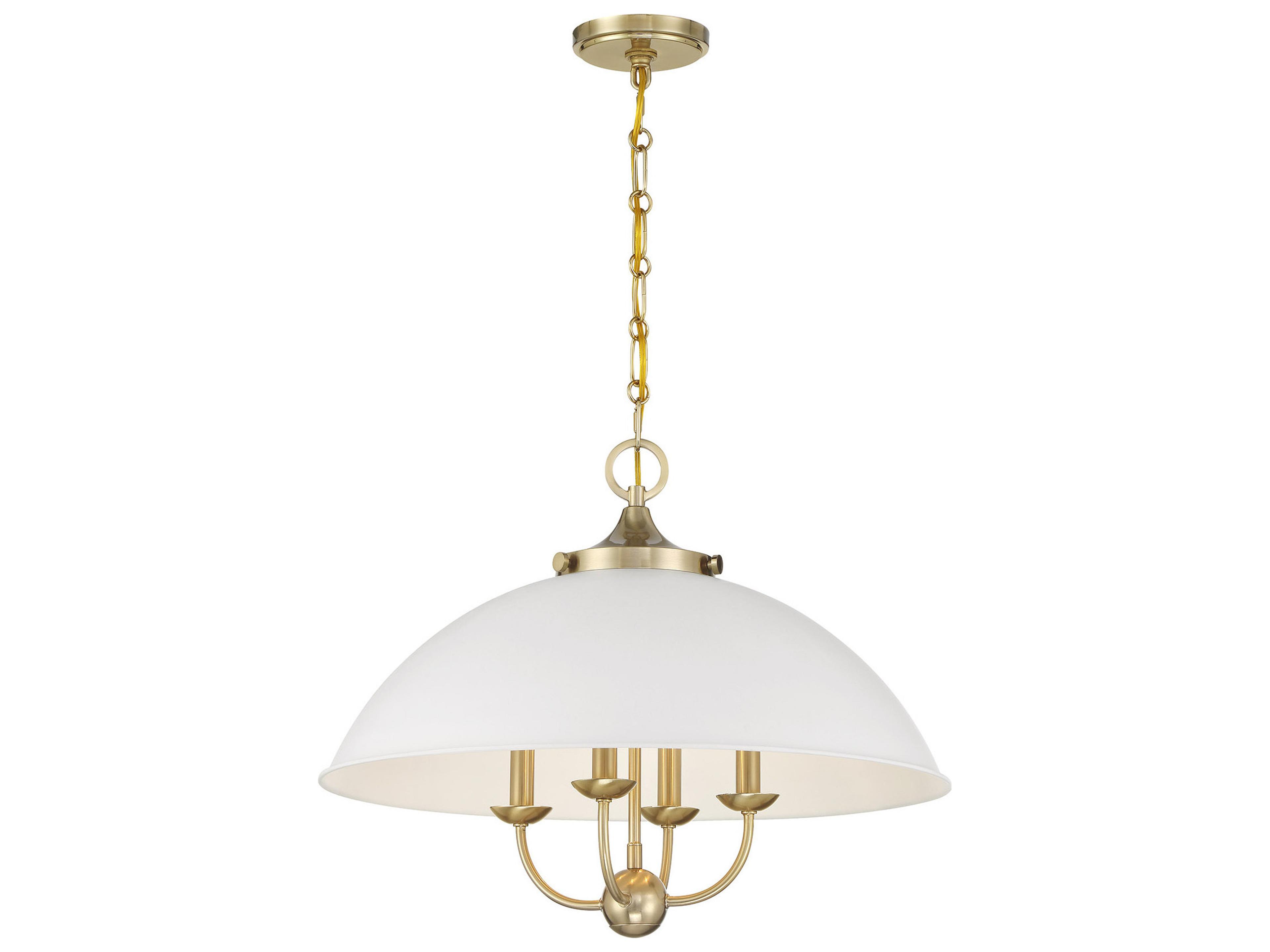 Savoy House Monterey 4-Light White Warm Brass Dome Pendant
