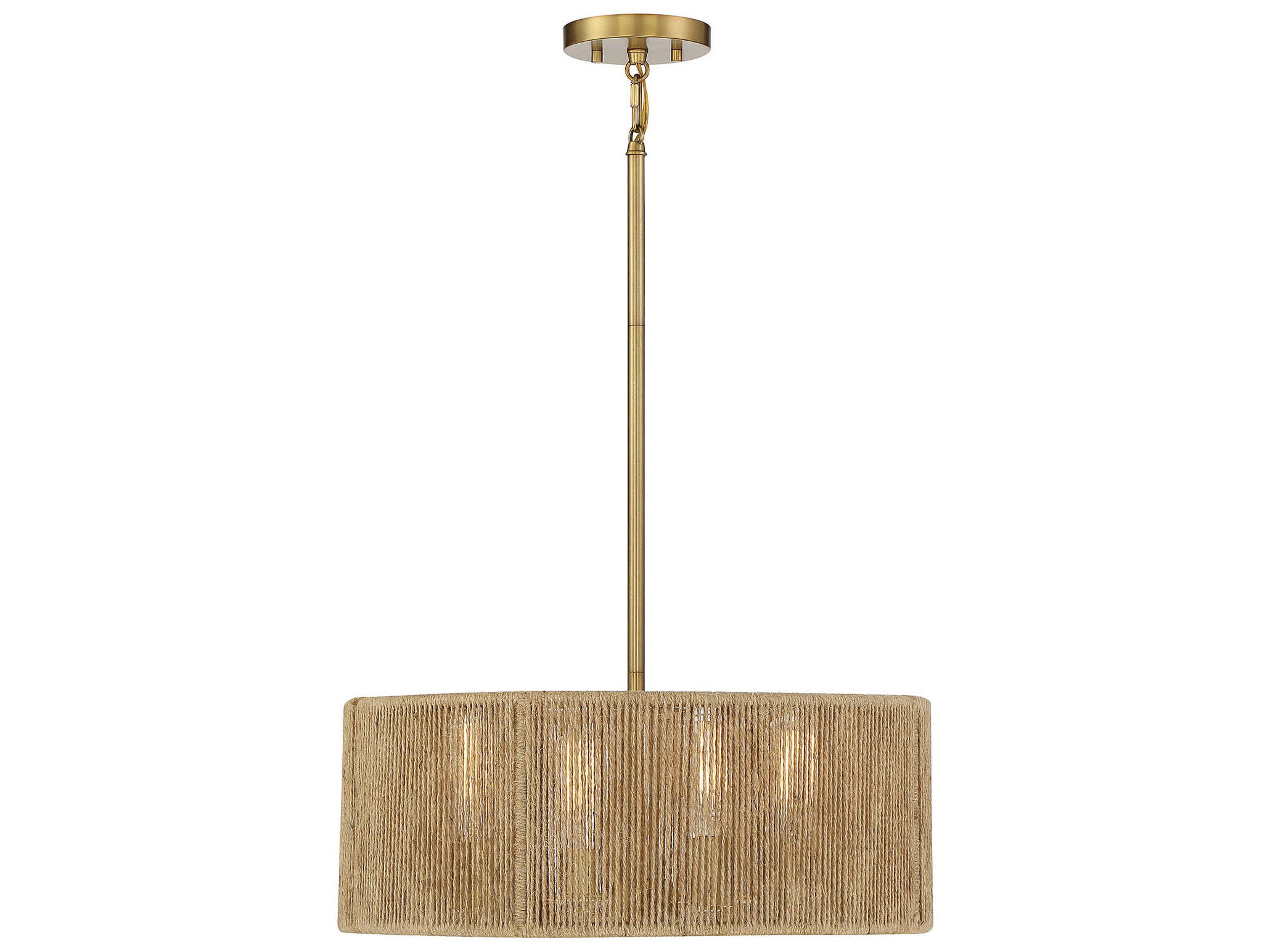 Savoy House Ashe 4-Light Warm Brass Rope Drum Round Chandelier