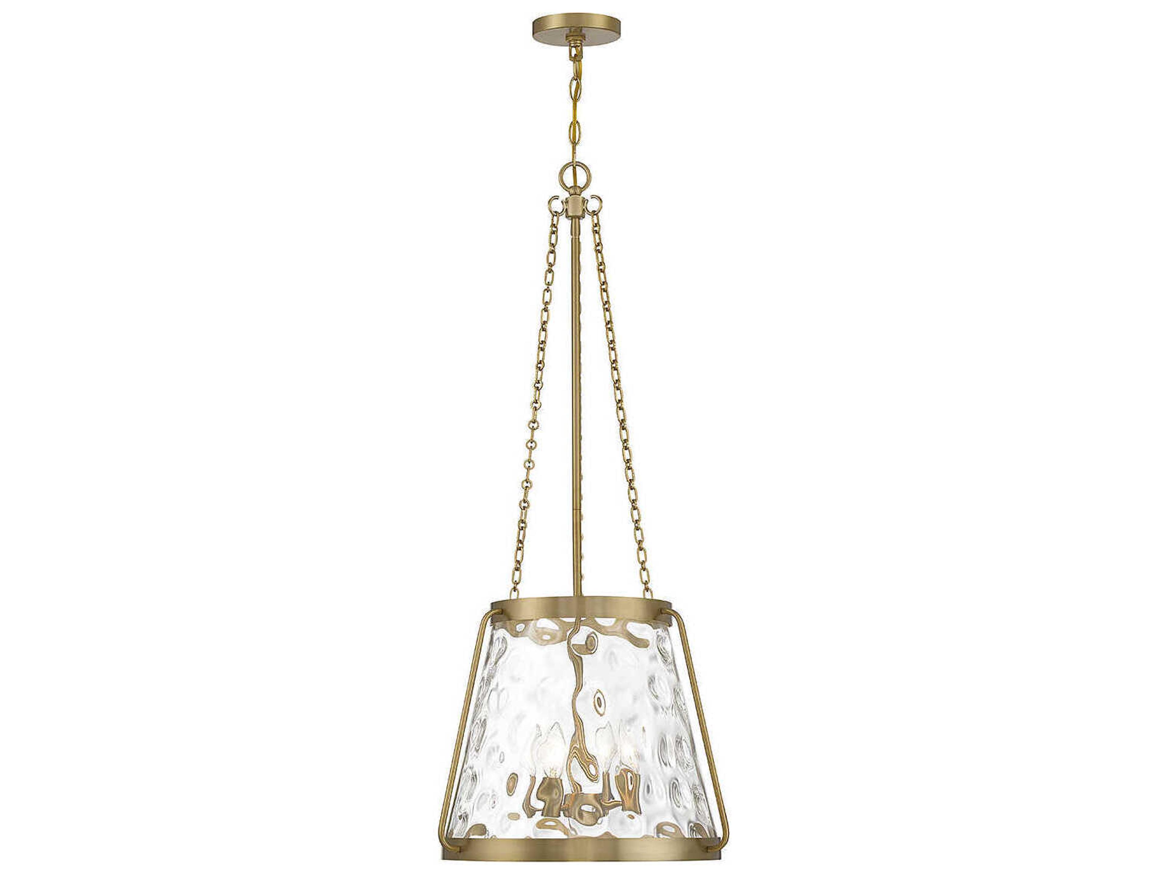 Savoy House Crawford 4-Light Warm Brass Nickel Glass Pendant