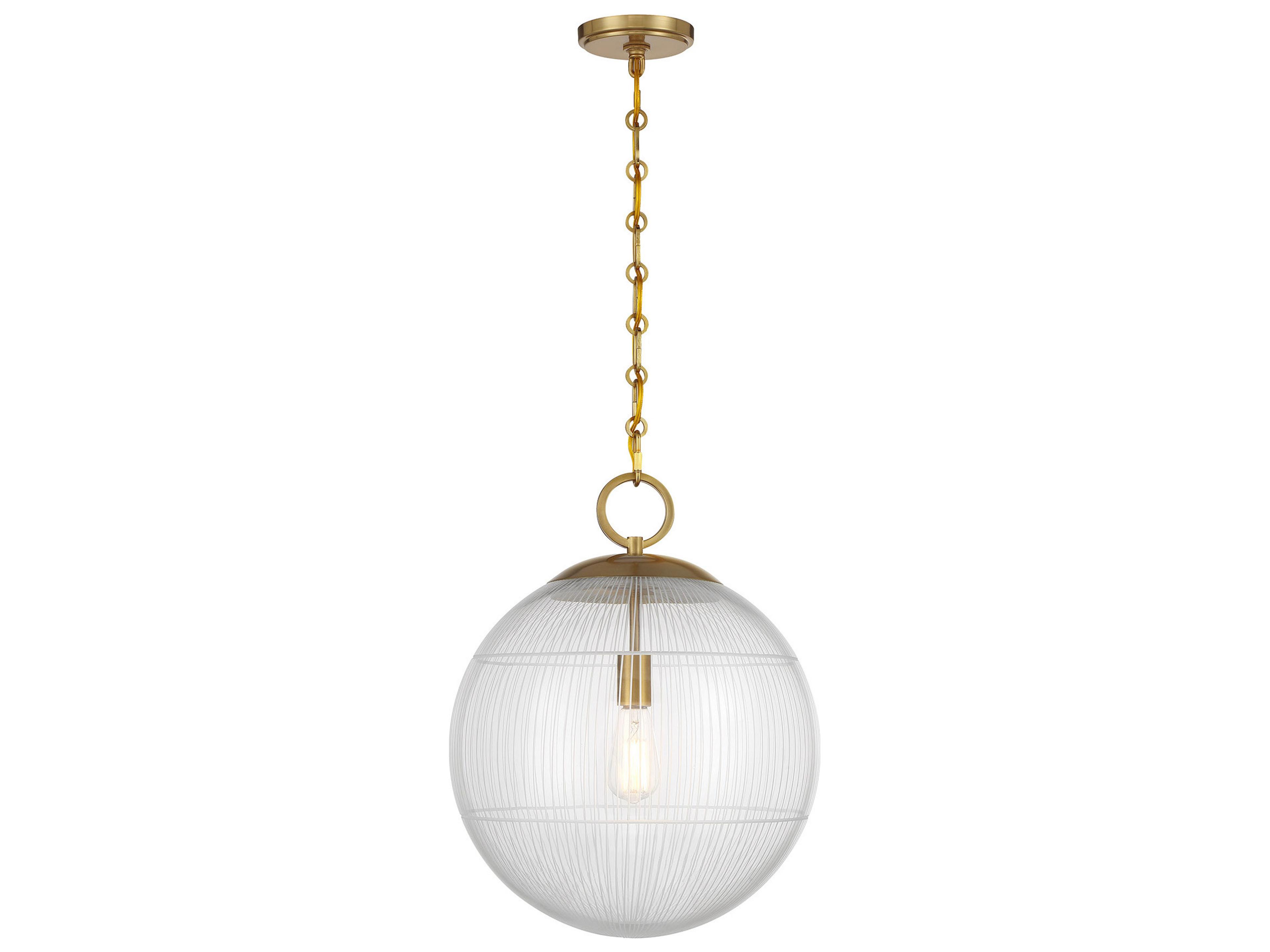Savoy House Cabot 1-Light Warm Brass Globe Pendant