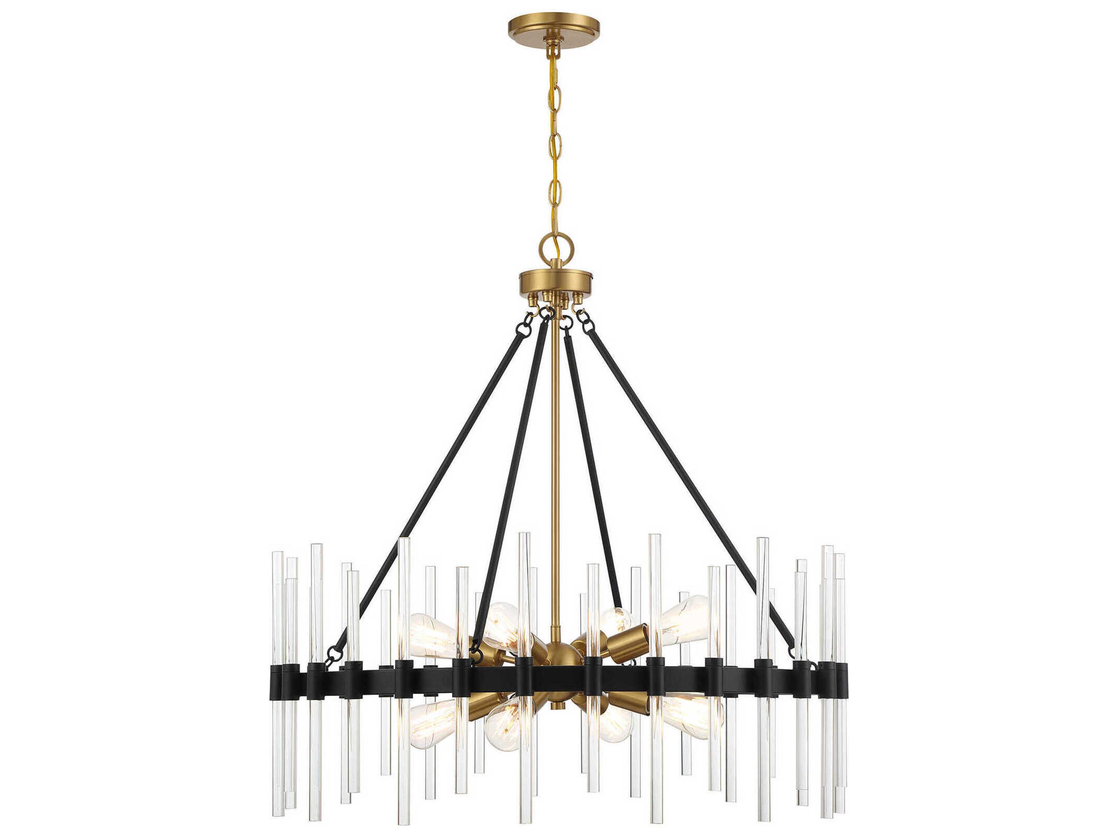 Savoy House Santiago 8-Light Matte Black Warm Brass Sputnik Pendant