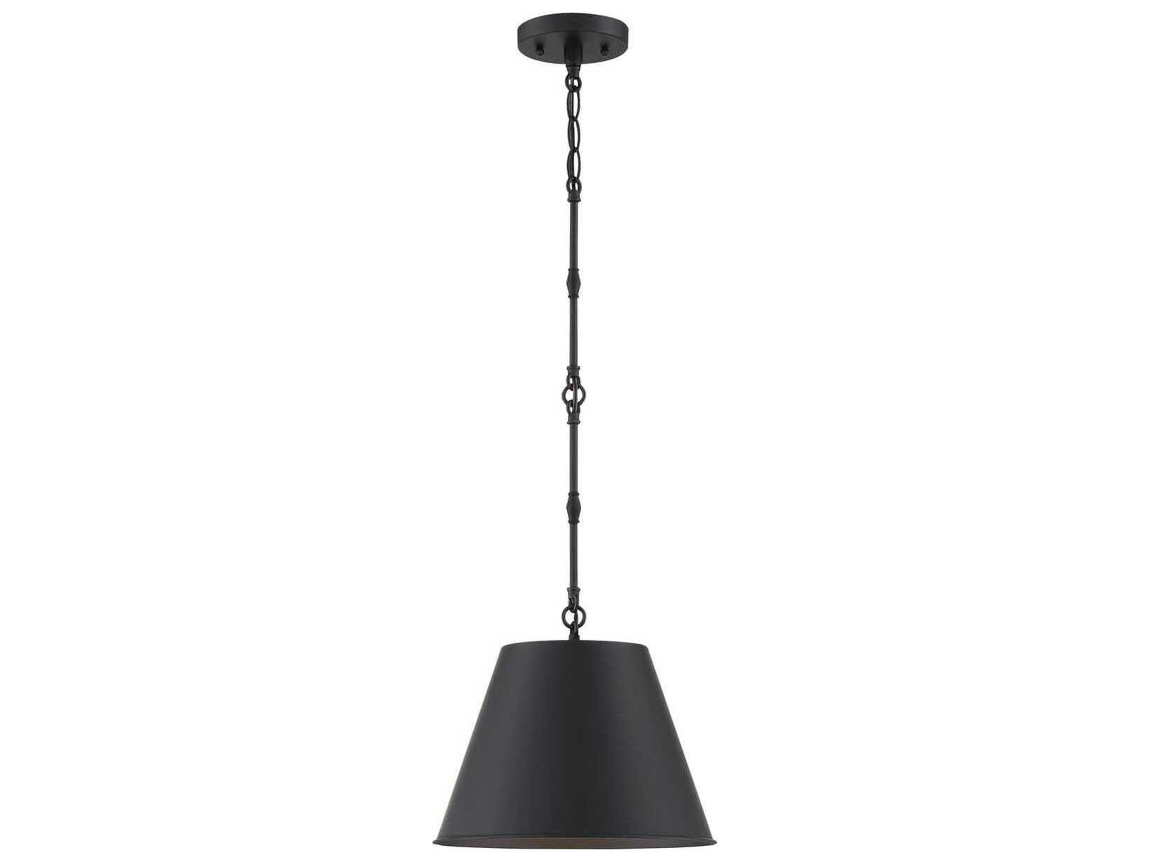 Savoy House Alden 1-Light Matte Black Empire Mini Pendant