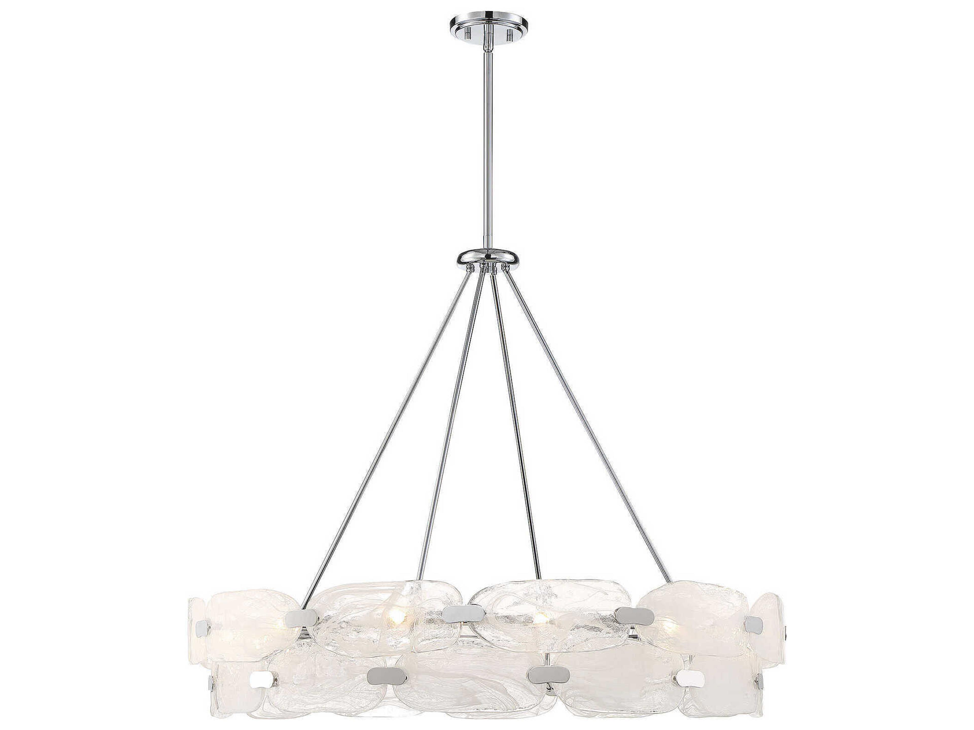 Savoy House Vasare 12-Light Chrome Glass Round Chandelier
