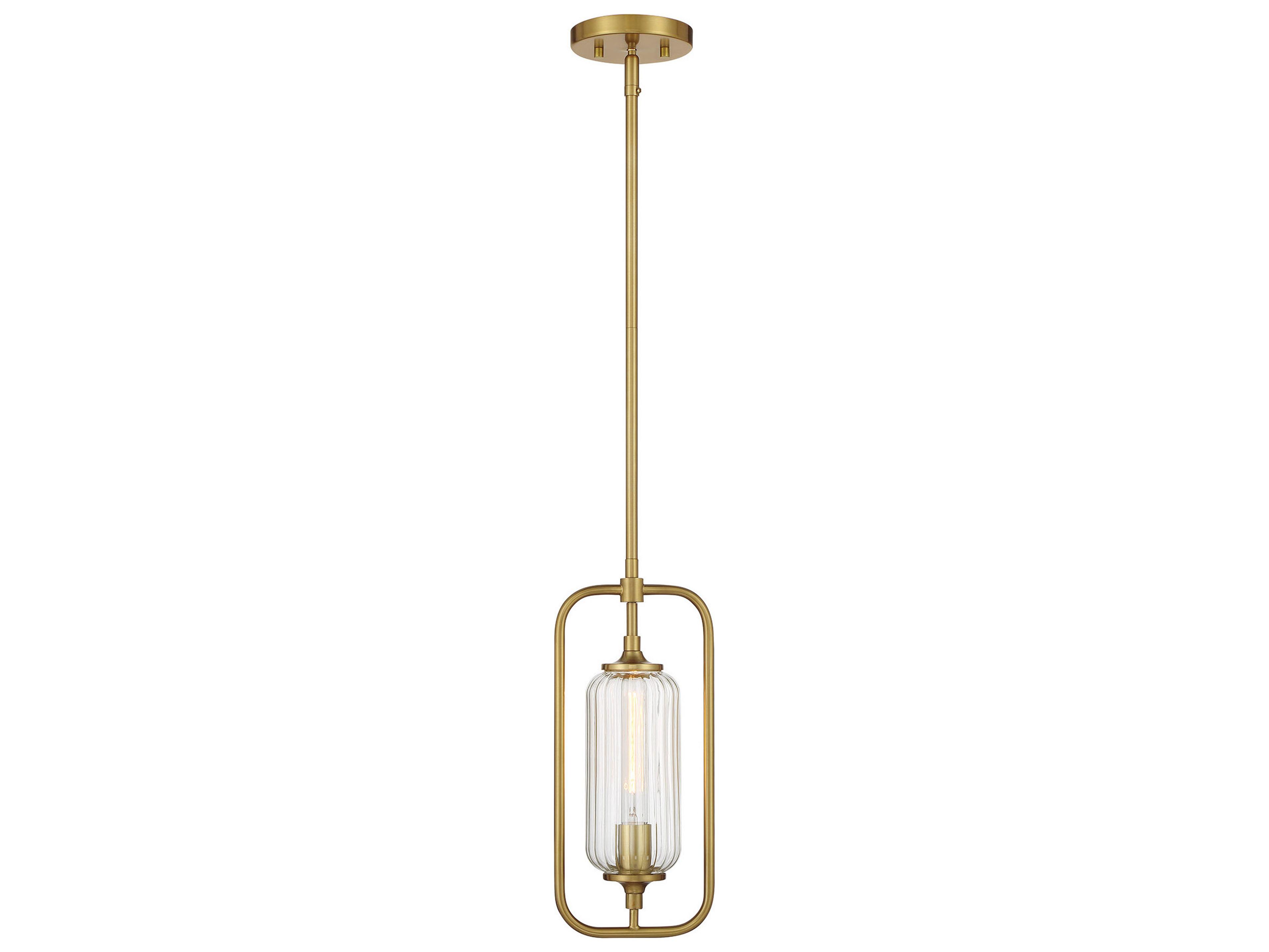 Savoy House Holton 1-Light Warm Brass Cylinder Mini Pendant