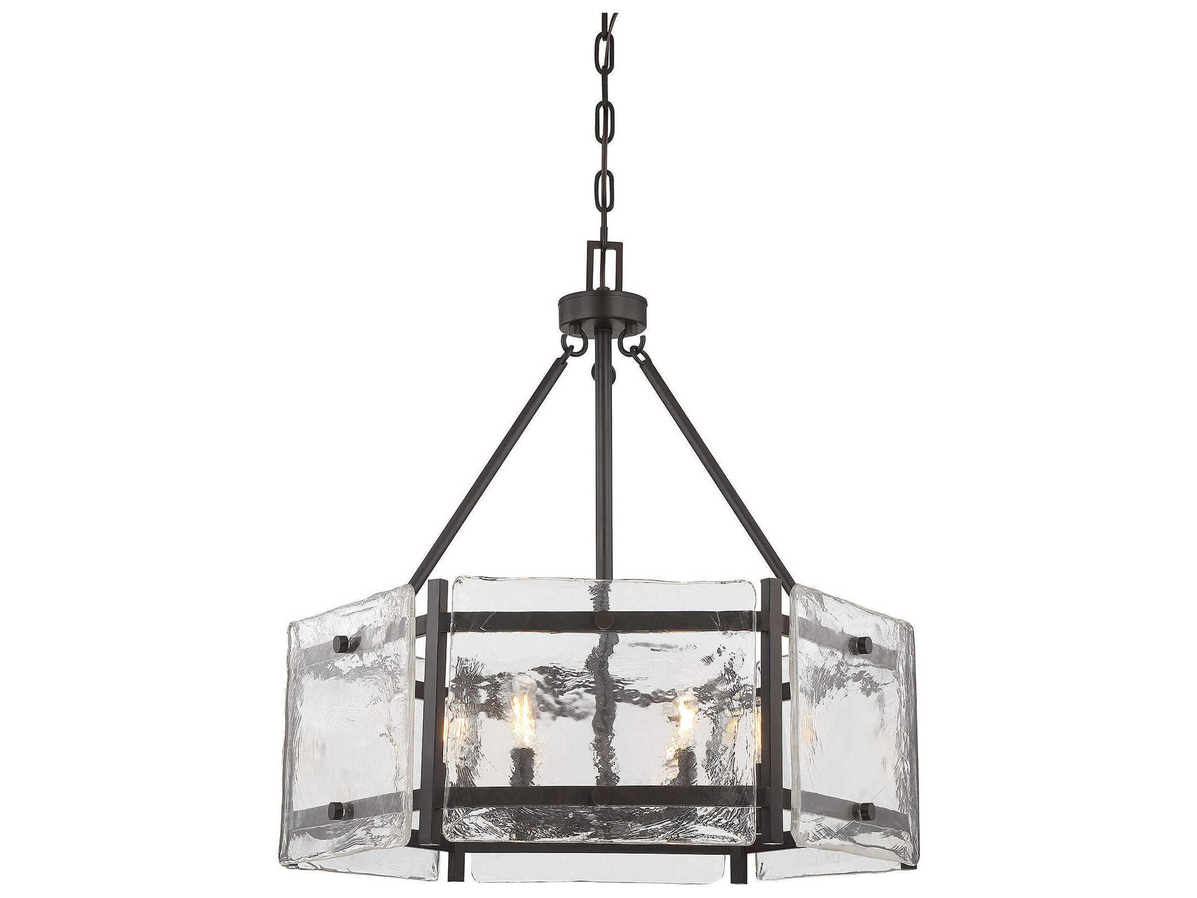 Savoy House Glenwood 6-Light English Bronze Glass Round Chandelier