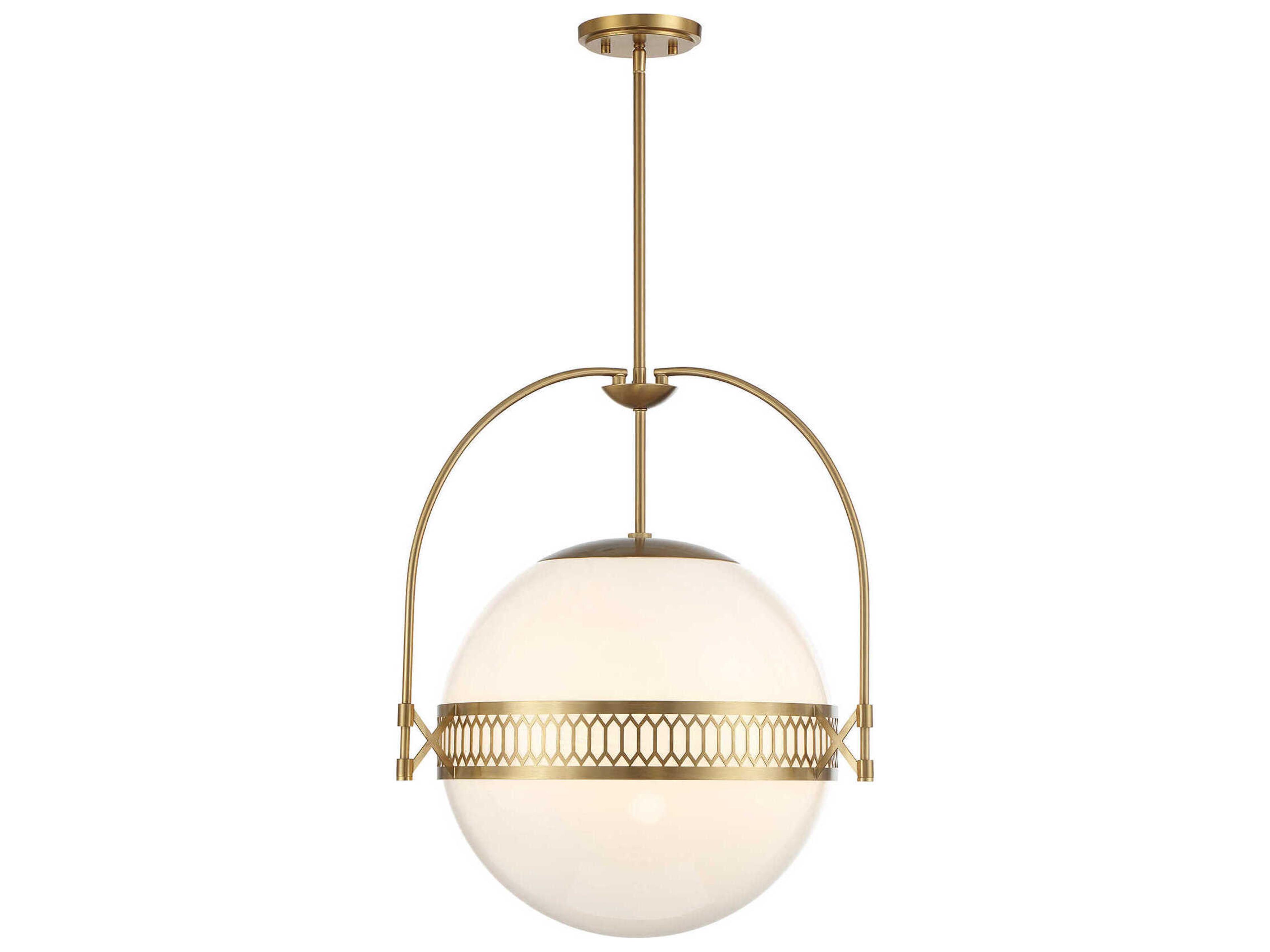 Savoy House Thornhill 3-Light Warm Brass Globe Pendant