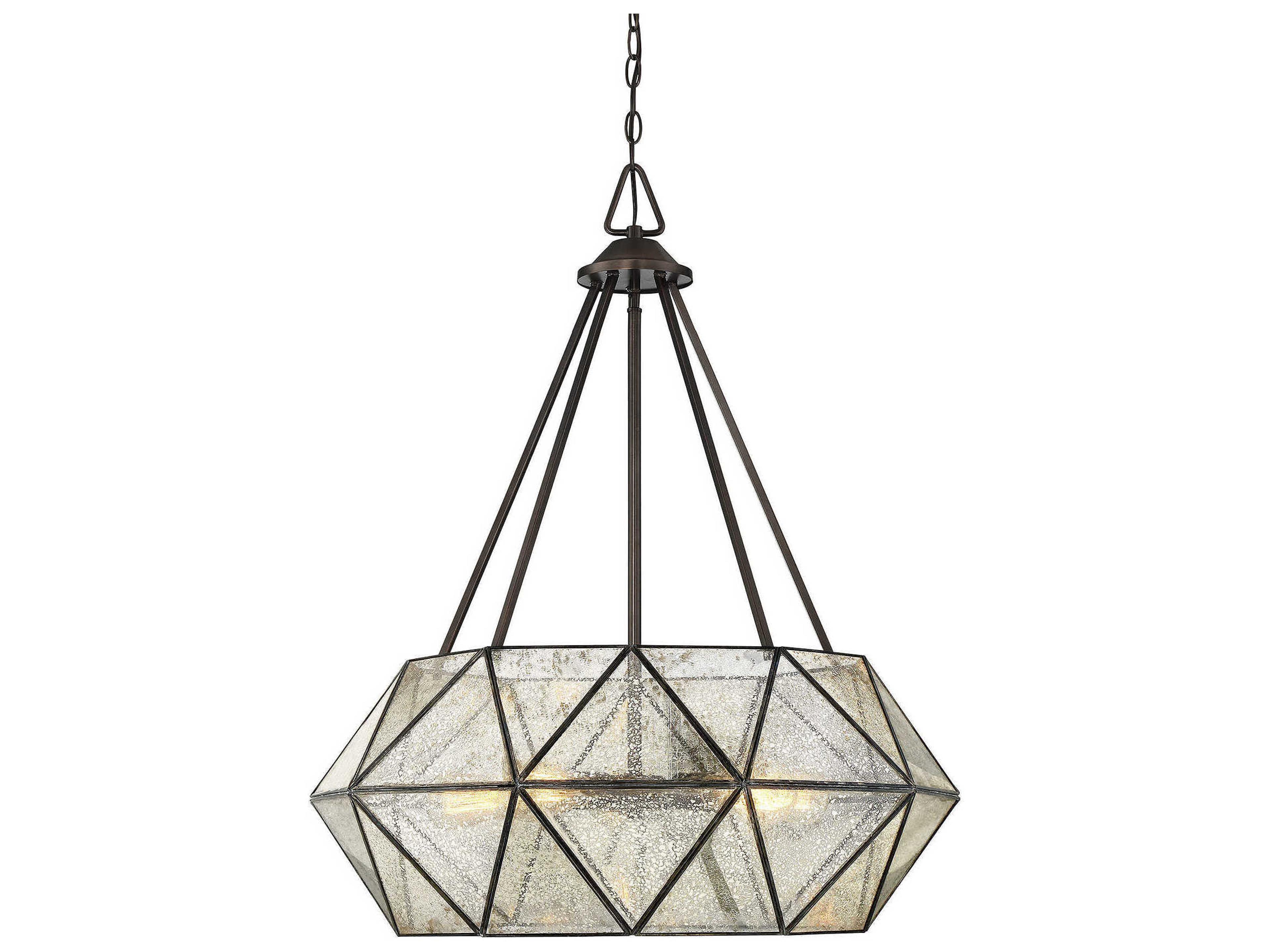 Savoy House Tartan 5-Light Oiled Burnished Bronze Glass Pendant