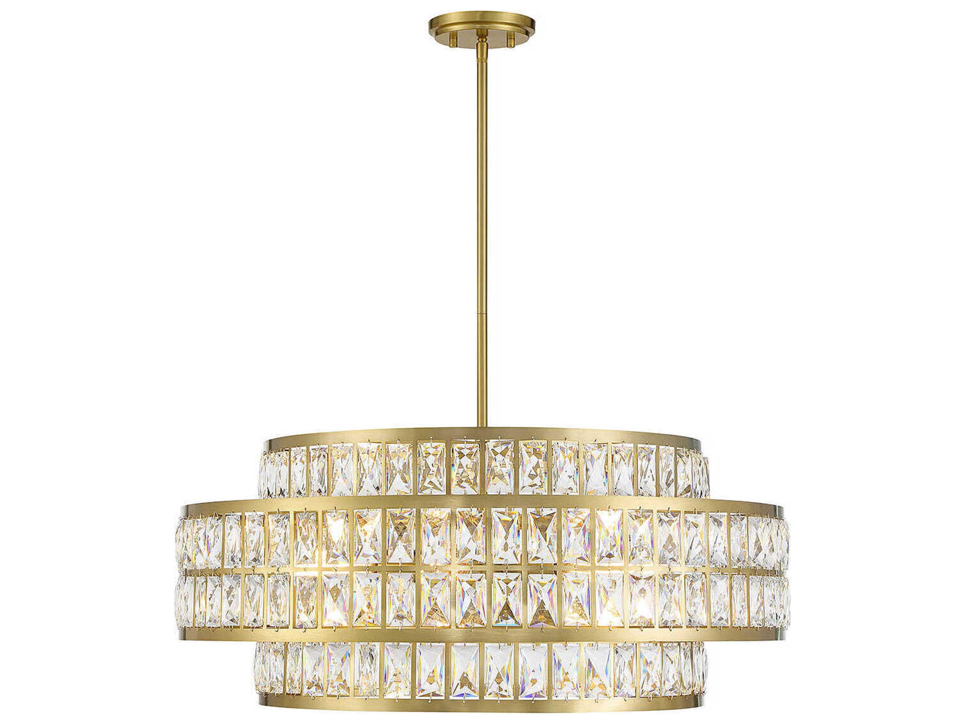 Savoy House Renzo 6-Light Warm Brass Crystal Pendant