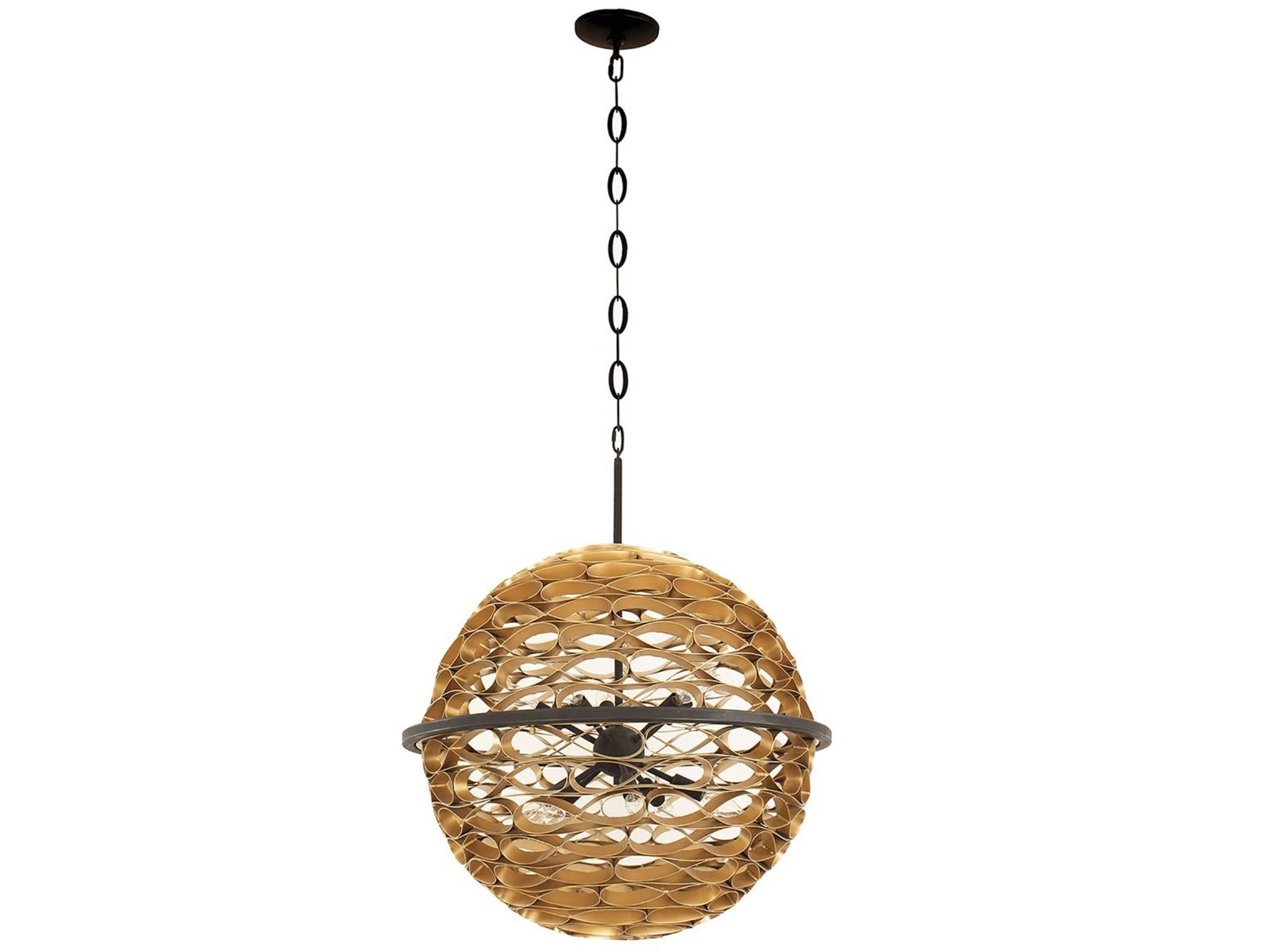 Savoy House Ventura 10-Light Matte Black Gold Globe Sputnik Pendant