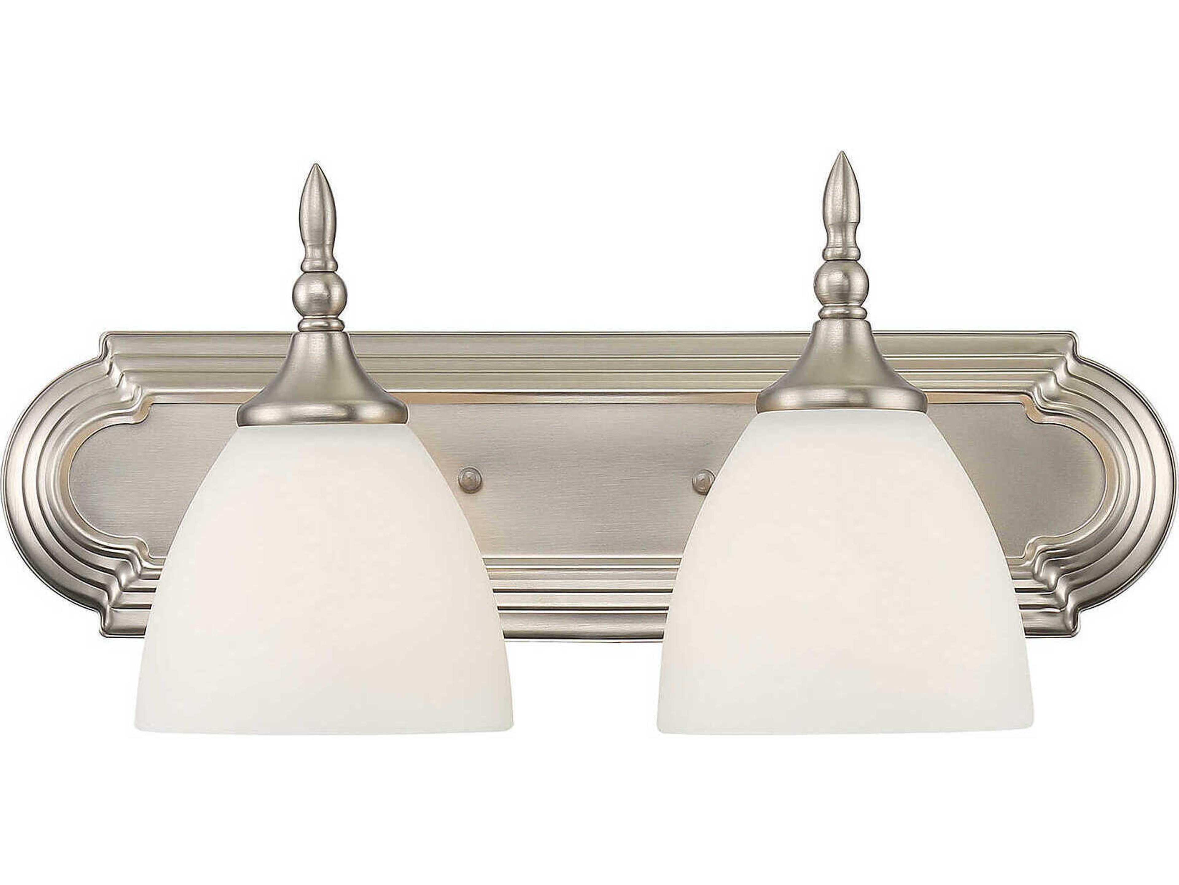 Savoy House Herndon 2-Light Satin Nickel Glass Vanity Light