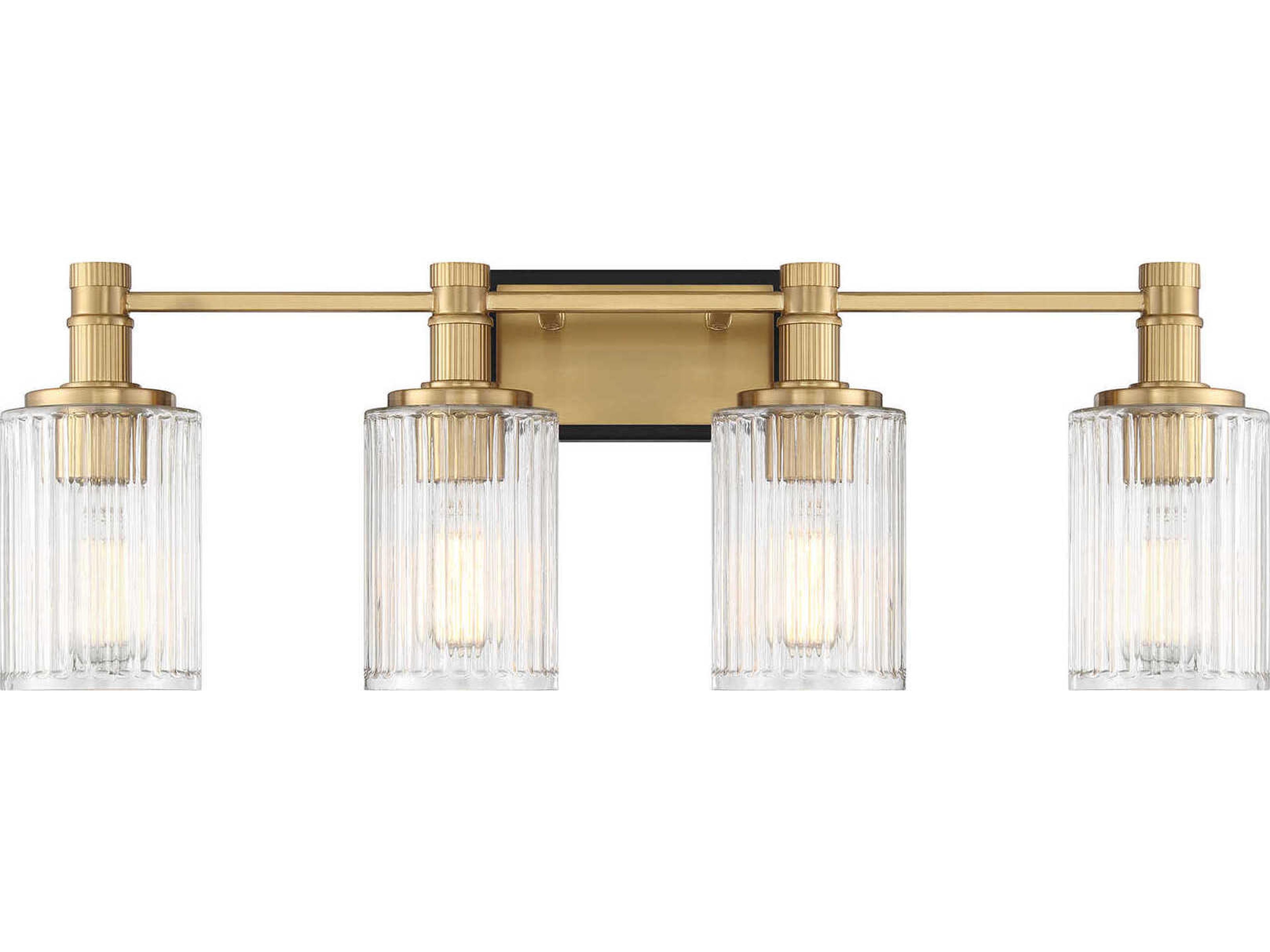 Savoy House Concord 4-Light Matte Black Warm Brass Vanity Light