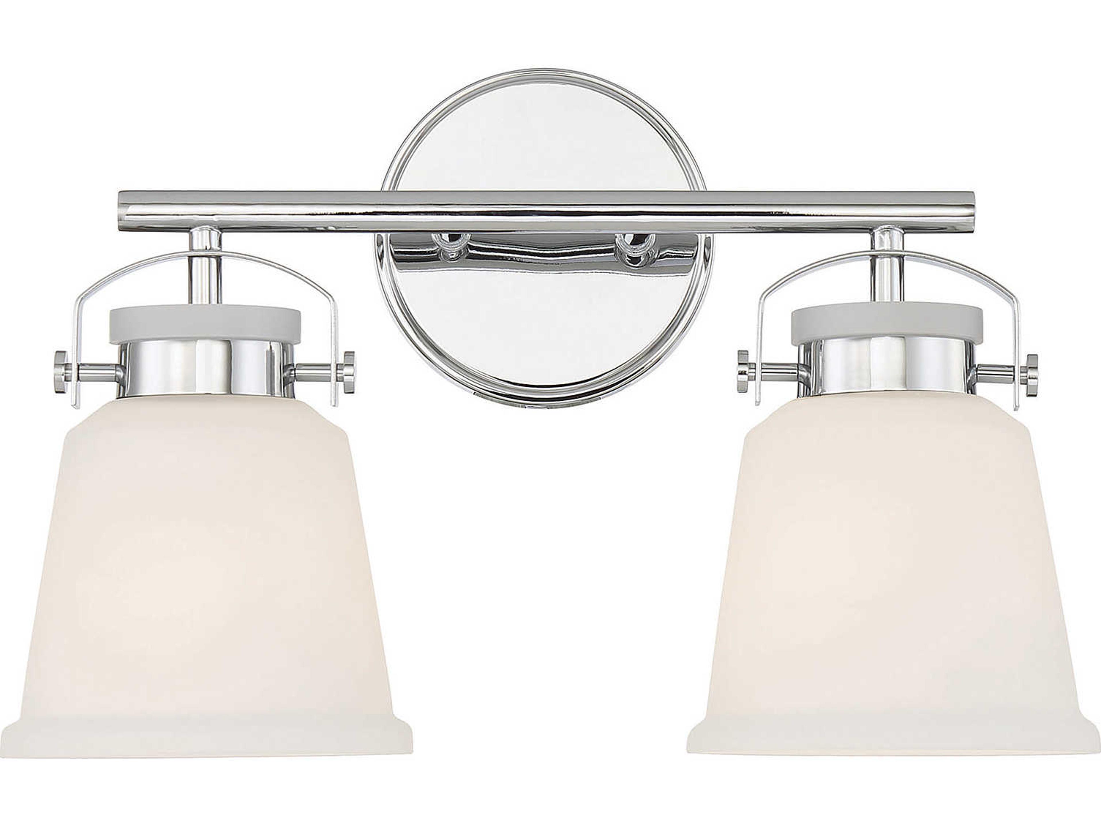 Savoy House Kaden 2-Light Polished Chrome Glass Vanity Light