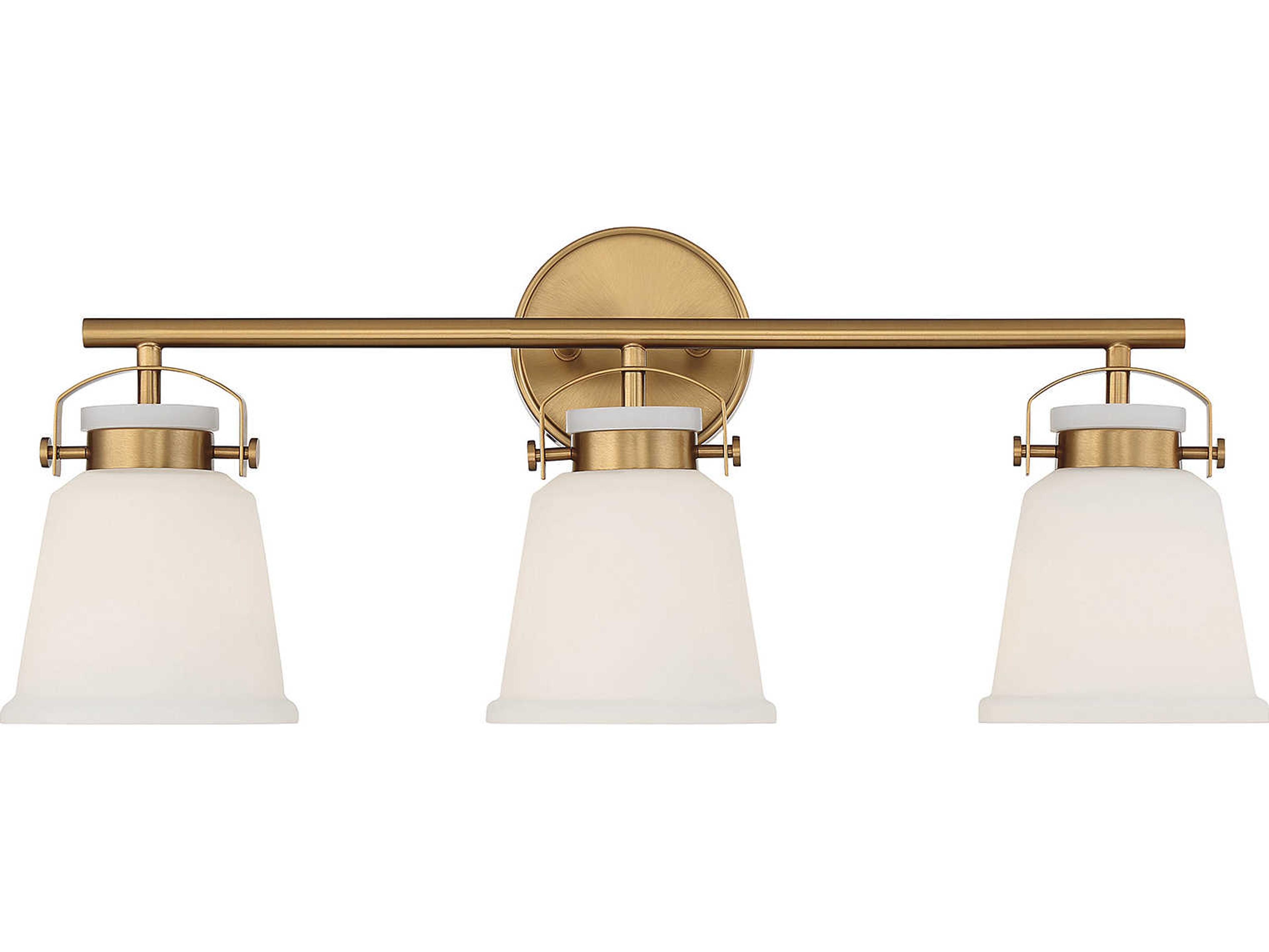 Savoy House Kaden 3-Light Warm Brass Glass Vanity Light