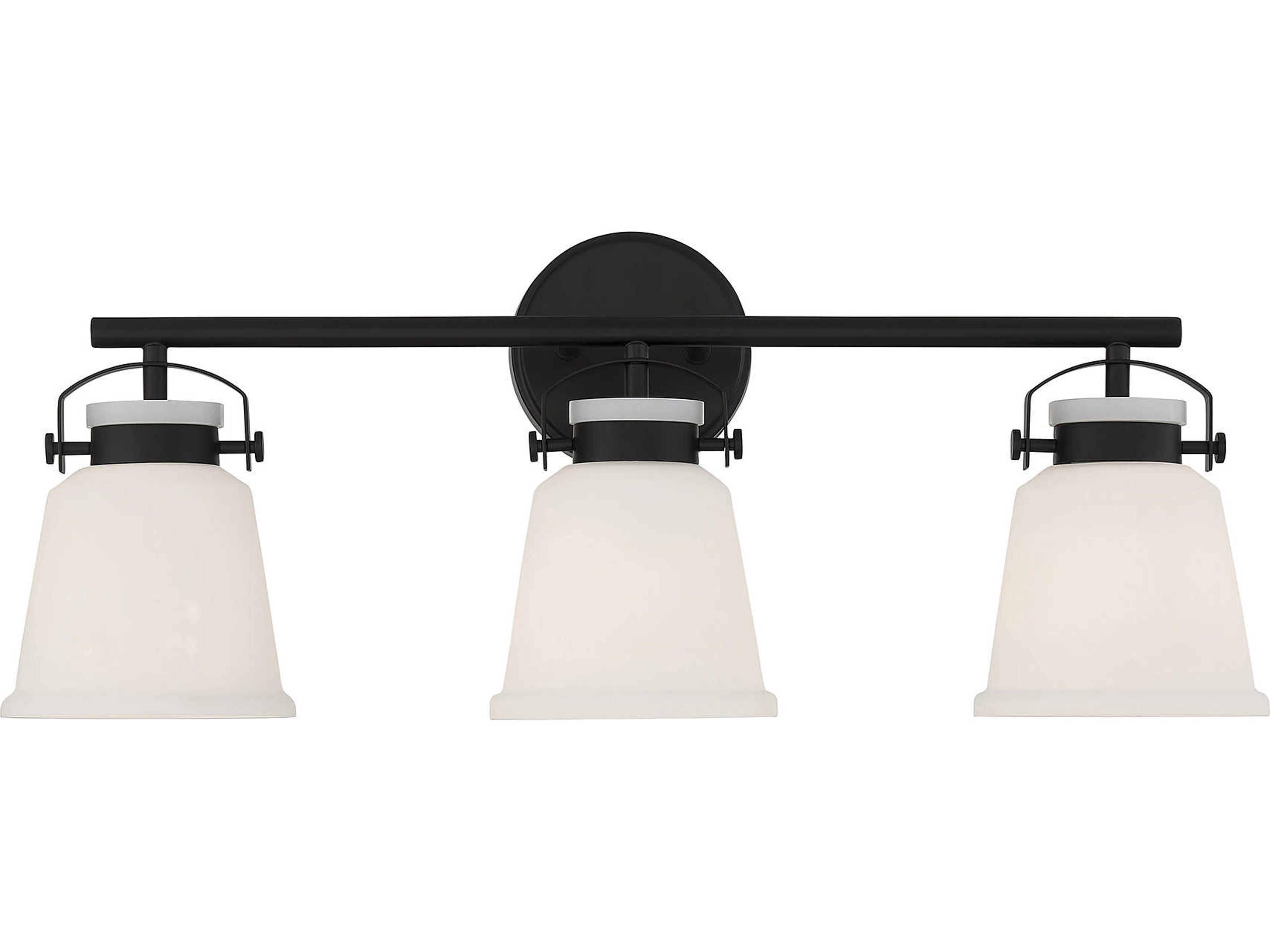 Savoy House Kaden 3-Light Matte Black Glass Vanity Light