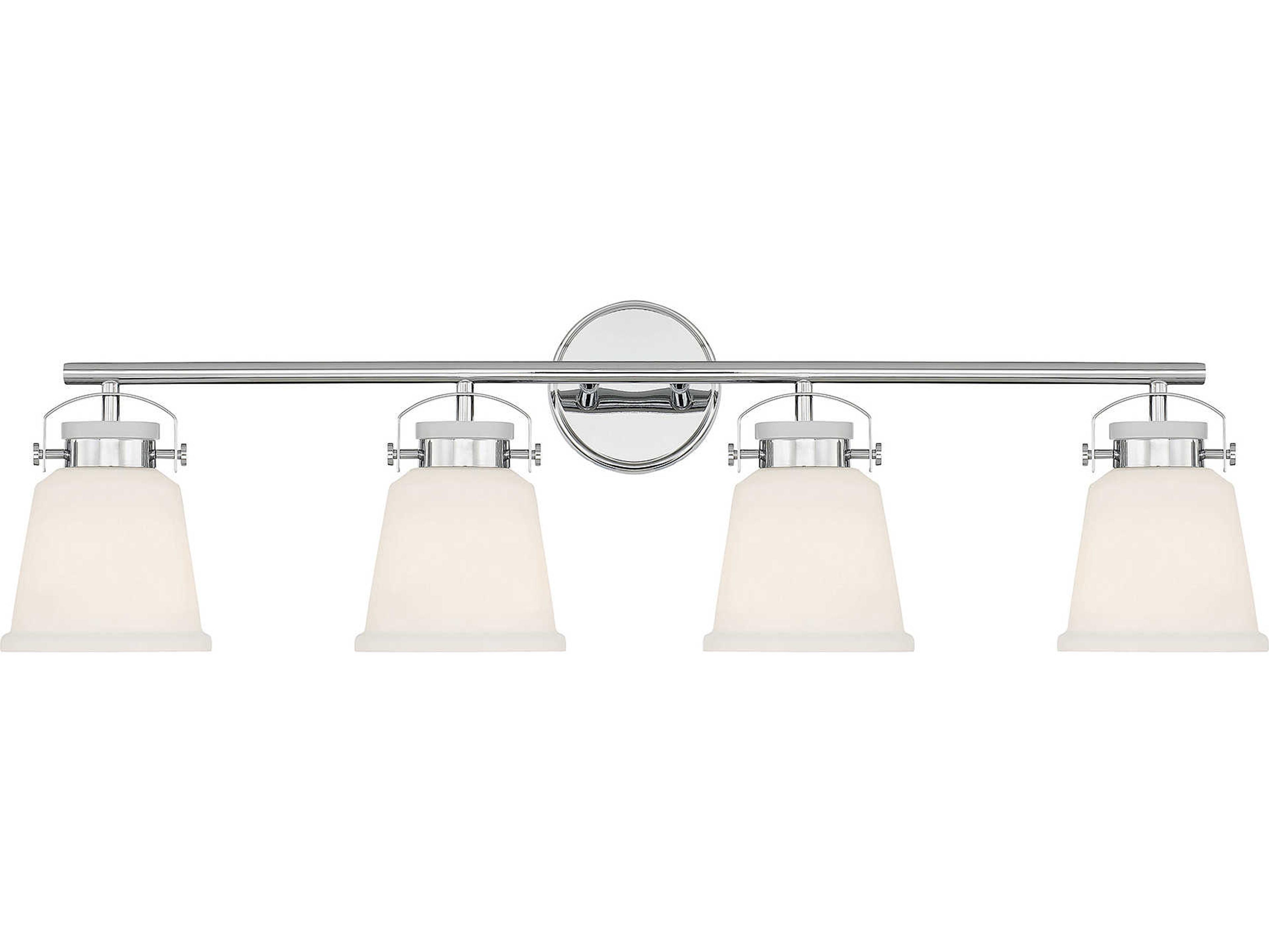 Savoy House Kaden 4-Light Polished Chrome Glass Vanity Light