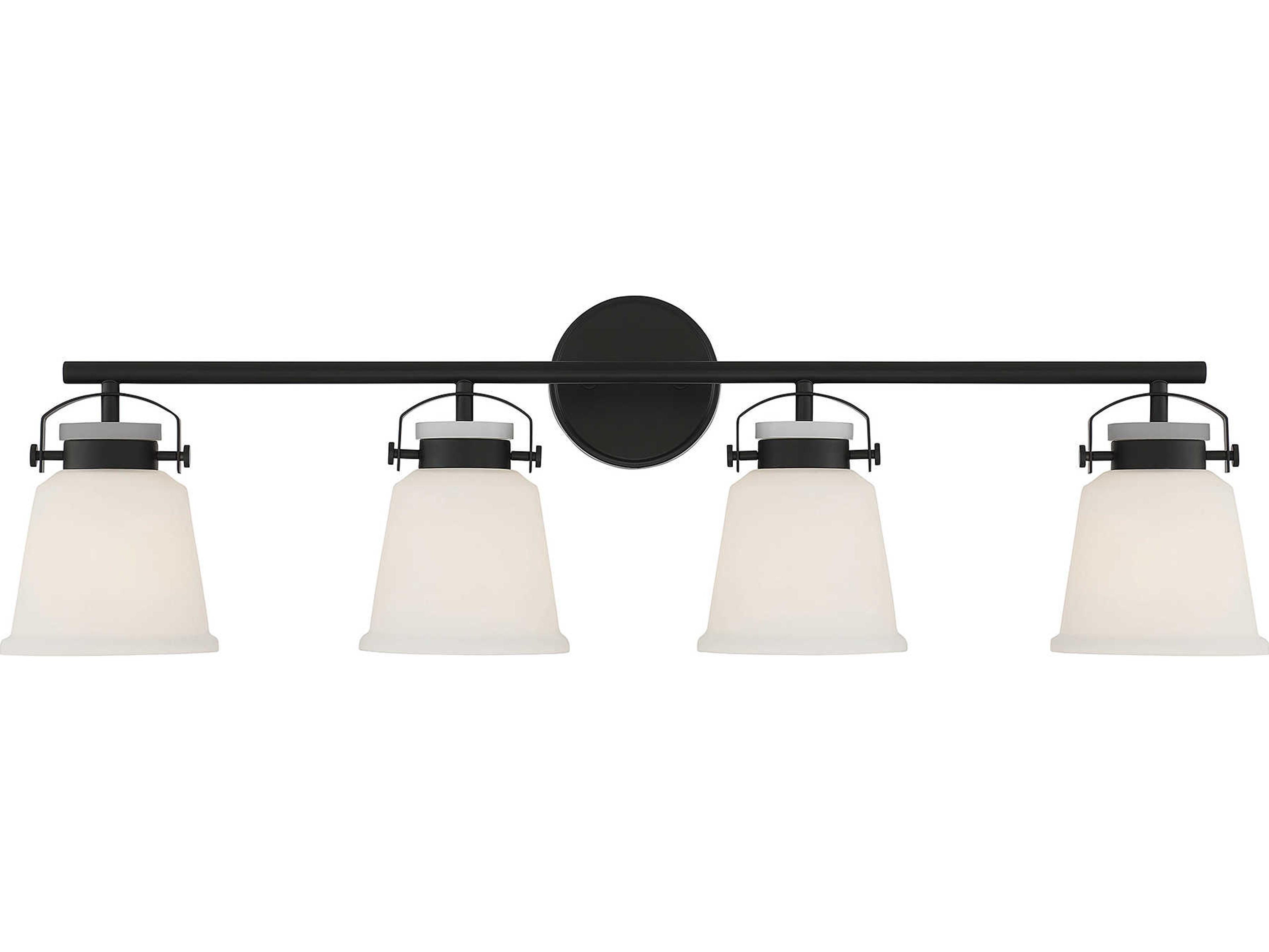 Savoy House Kaden 4-Light Matte Black Glass Vanity Light