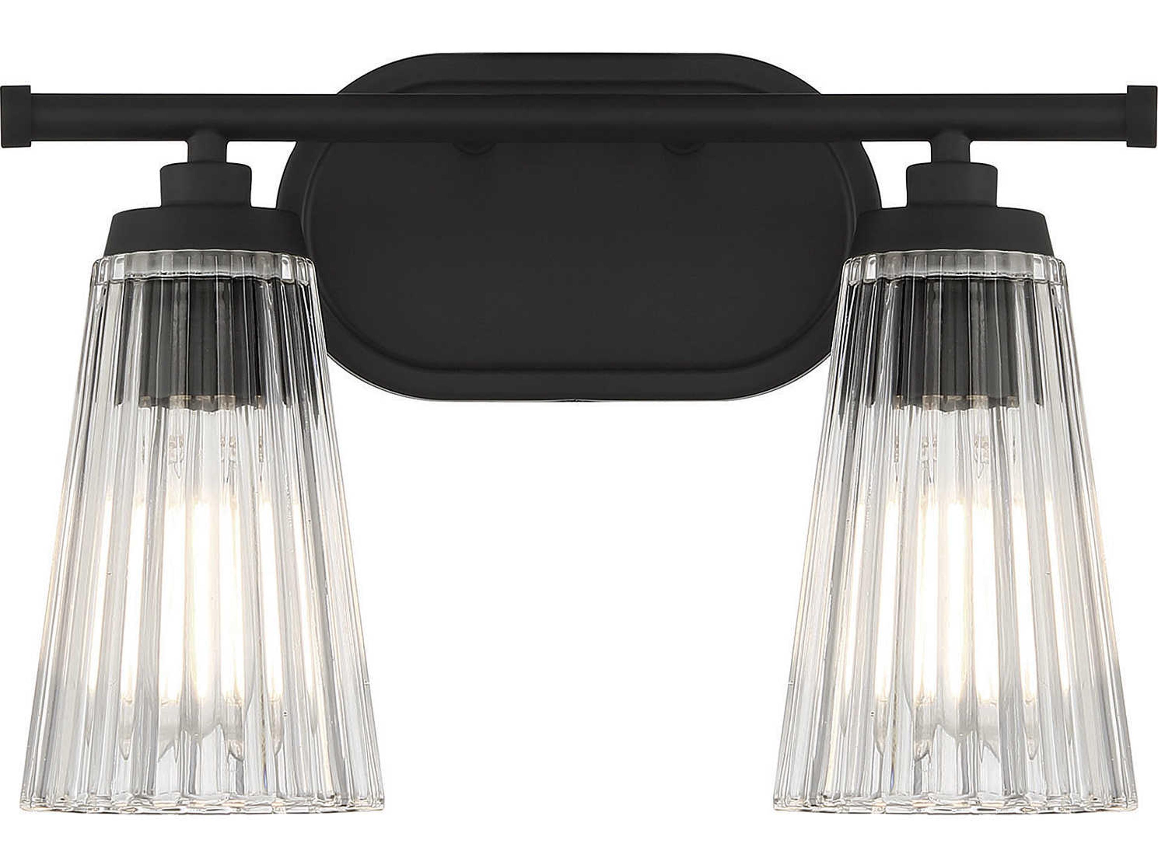 Savoy House Chantilly 2-Light Matte Black Glass Vanity Light