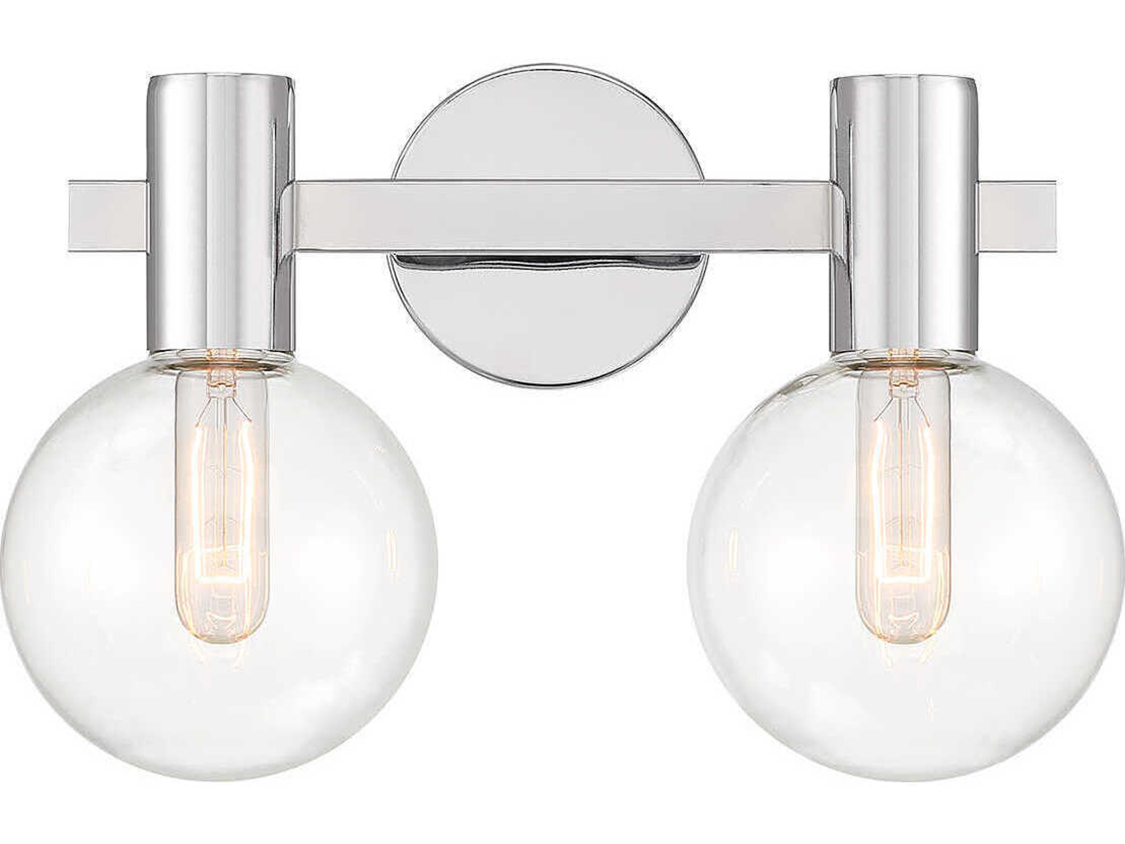 Savoy House Wright 2-Light Chrome Glass Vanity Light