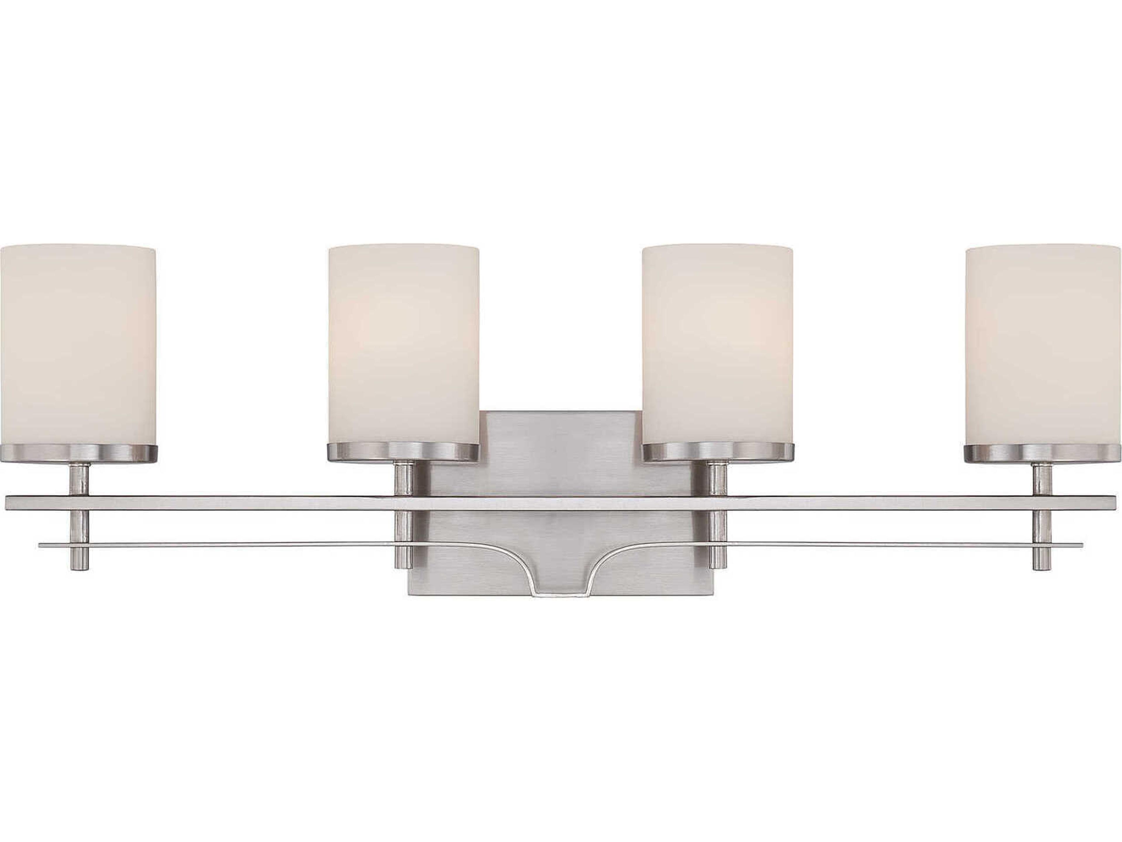 Savoy House Colton 4-Light Satin Nickel Glass Vanity Light