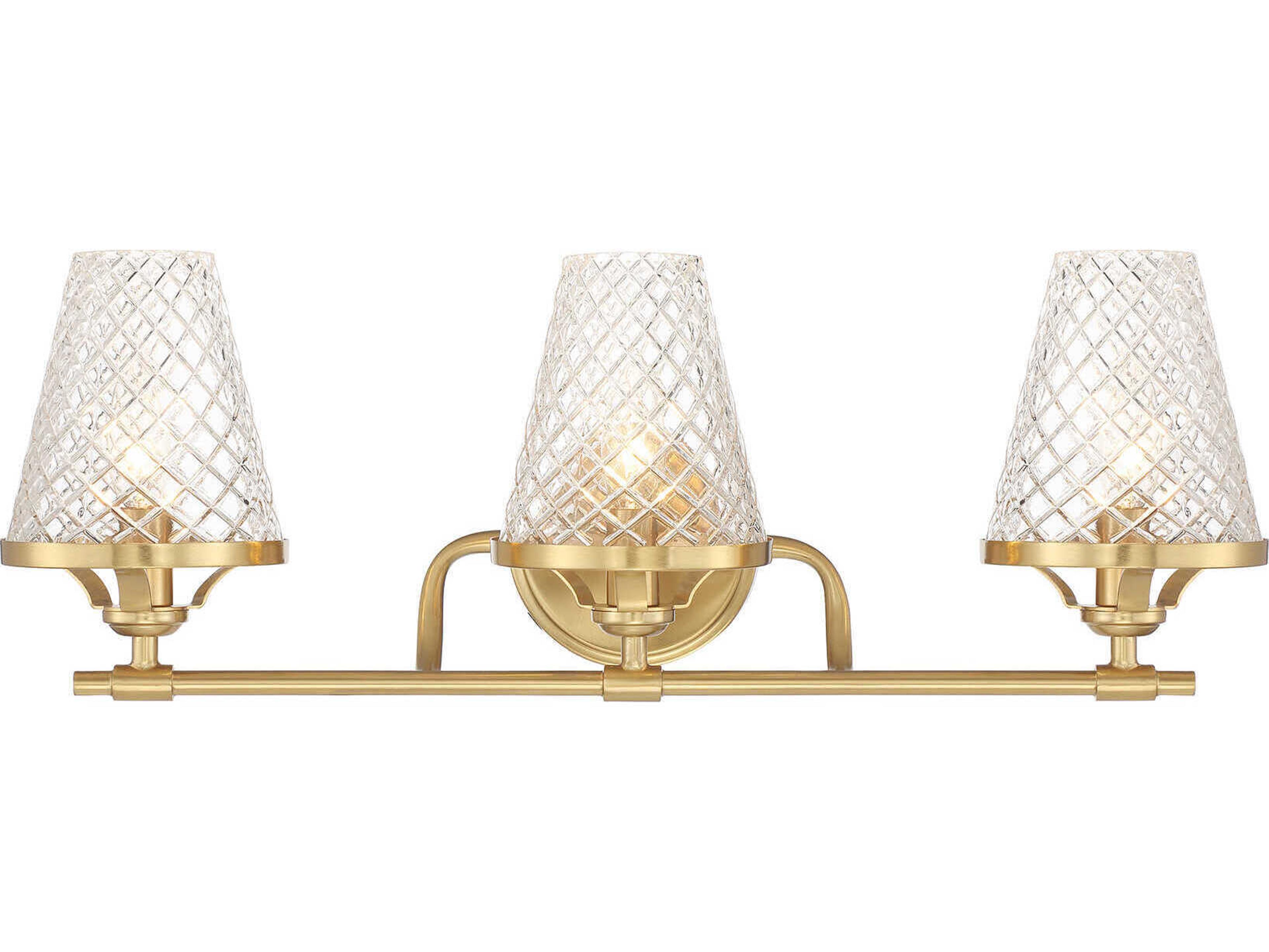 Savoy House Candler 3-Light Warm Brass Vanity Light
