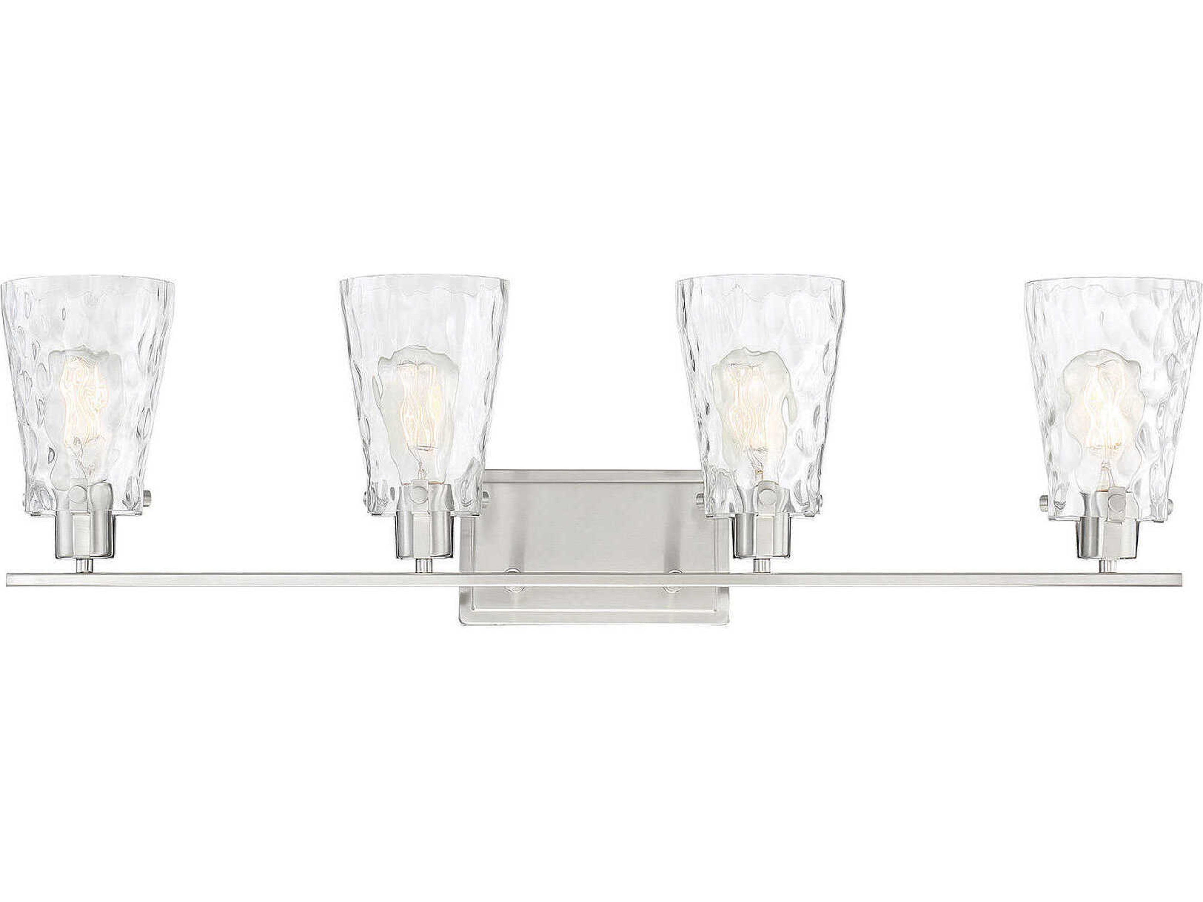 Savoy House Vaughan 4-Light Satin Nickel Glass Vanity Light
