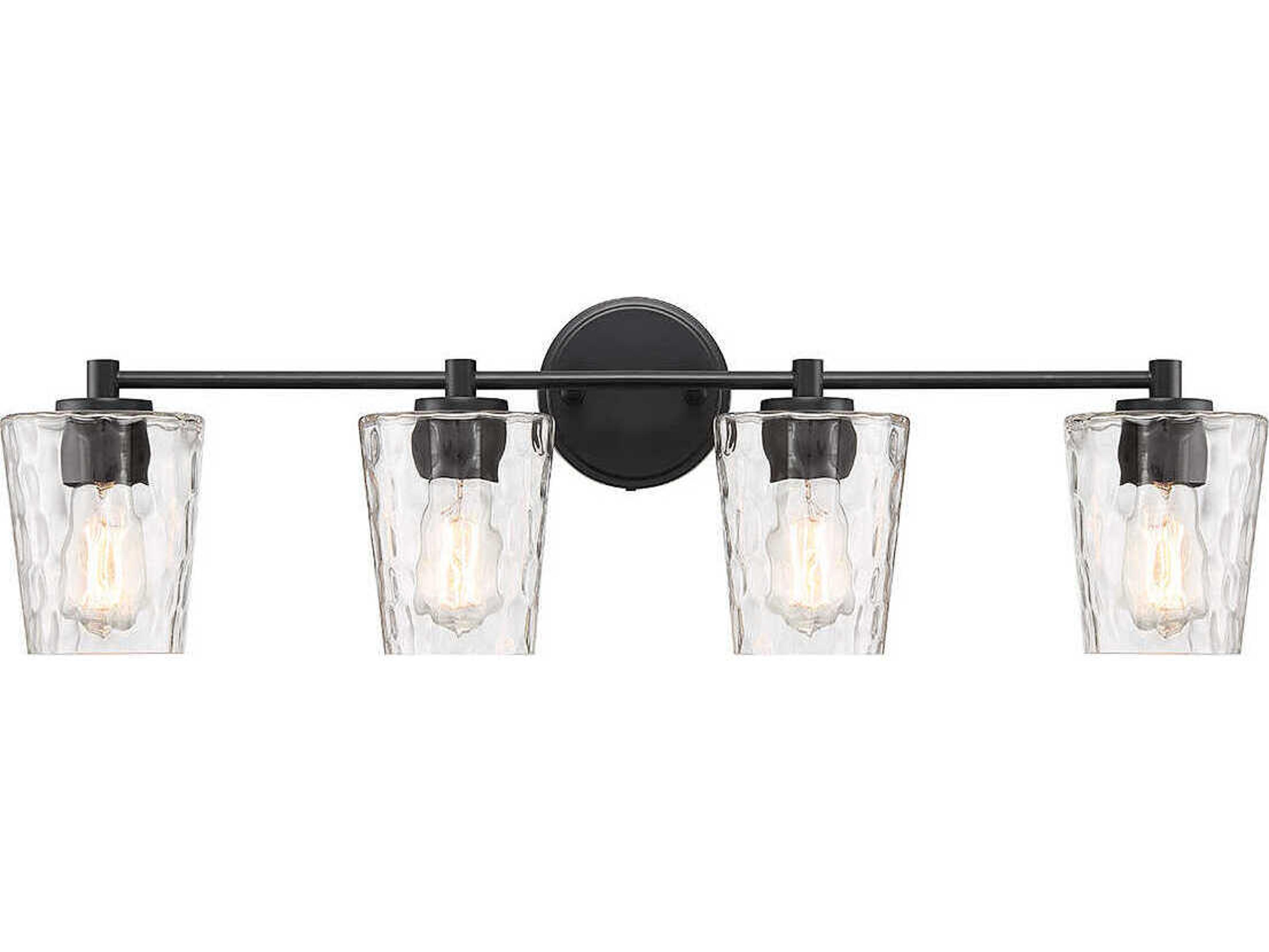 Savoy House Ballas 4-Light Matte Black Glass Vanity Light
