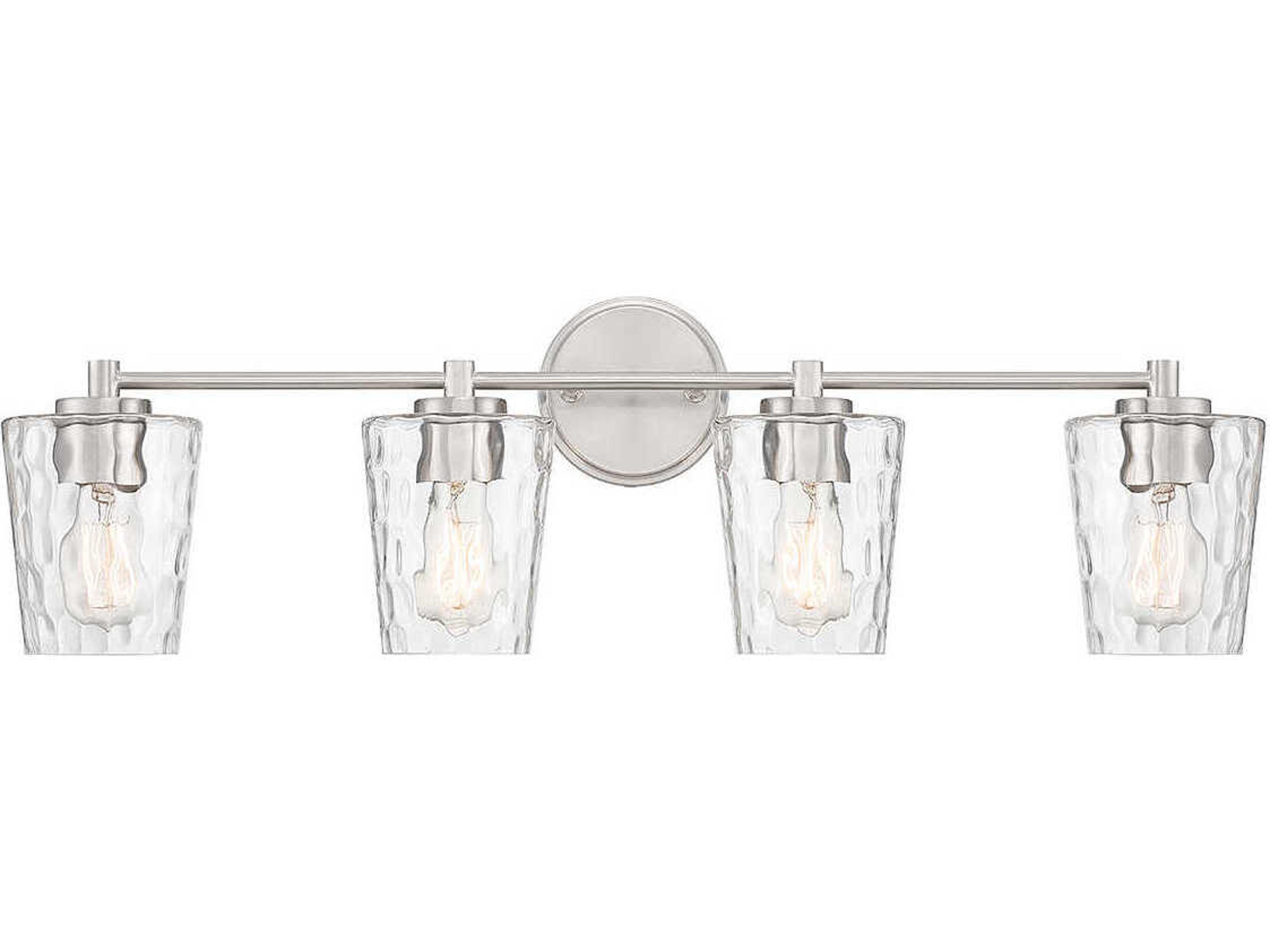 Savoy House Ballas 4-Light Satin Nickel Glass Vanity Light