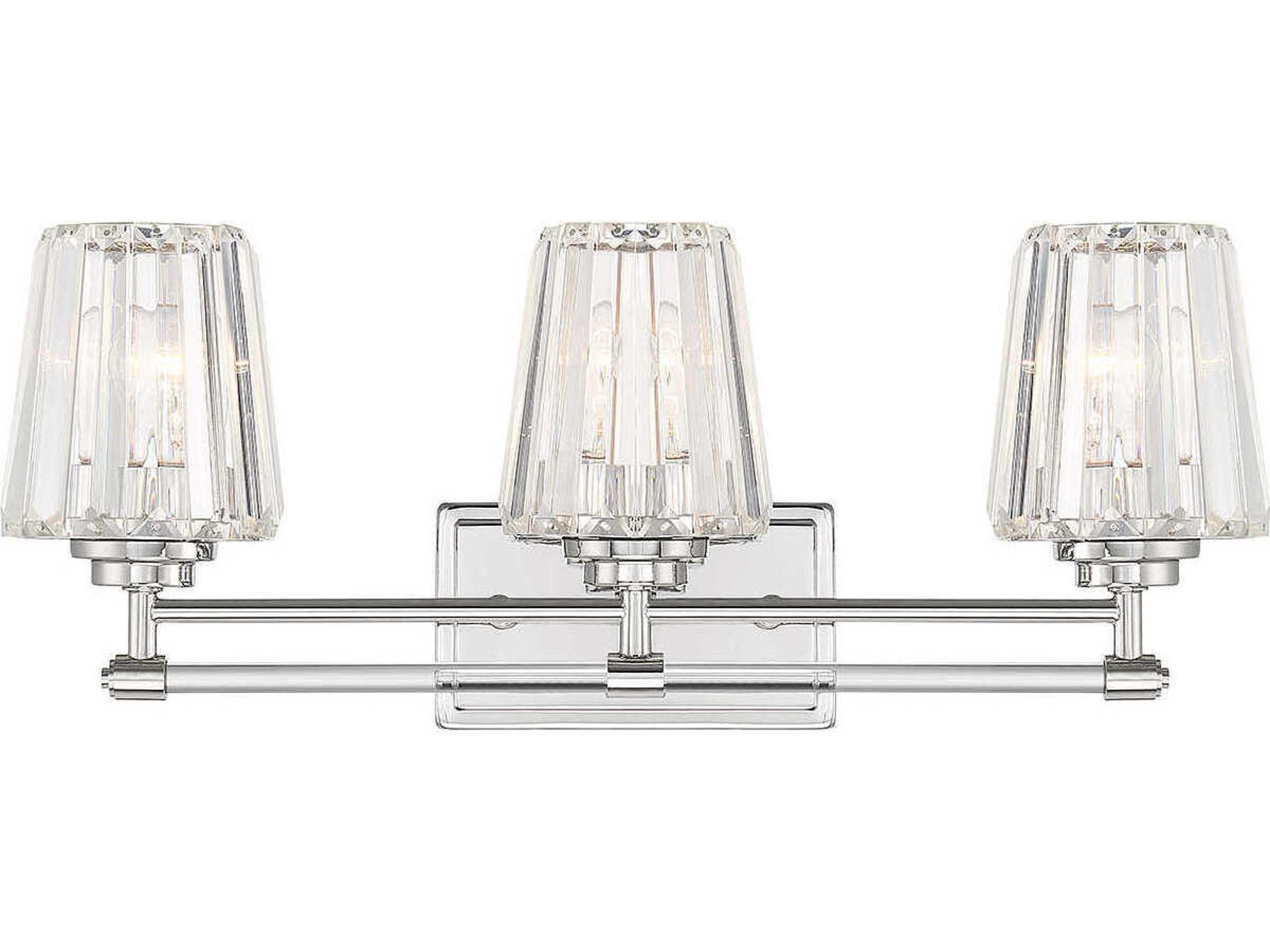 Savoy House Garnet 3-Light Polished Nickel Chrome Vanity Light