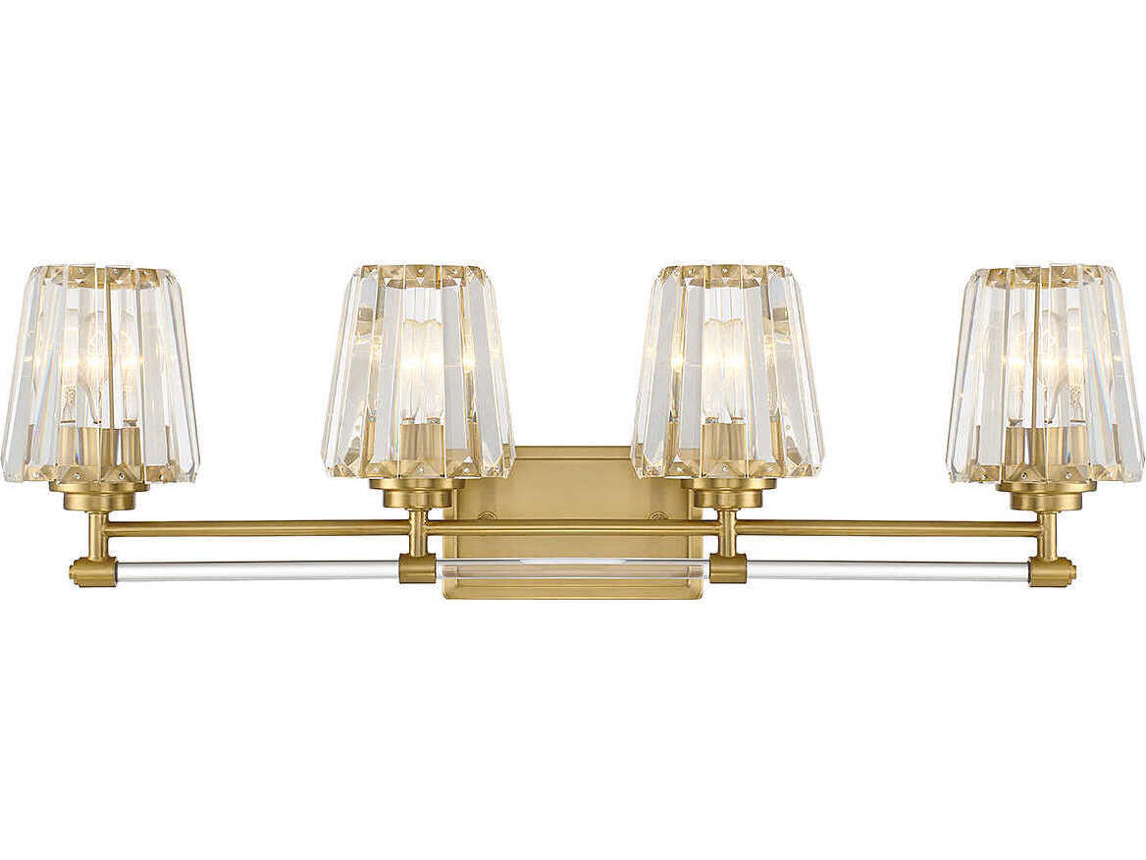 Savoy House Garnet 4-Light Warm Brass Crystal Vanity Light
