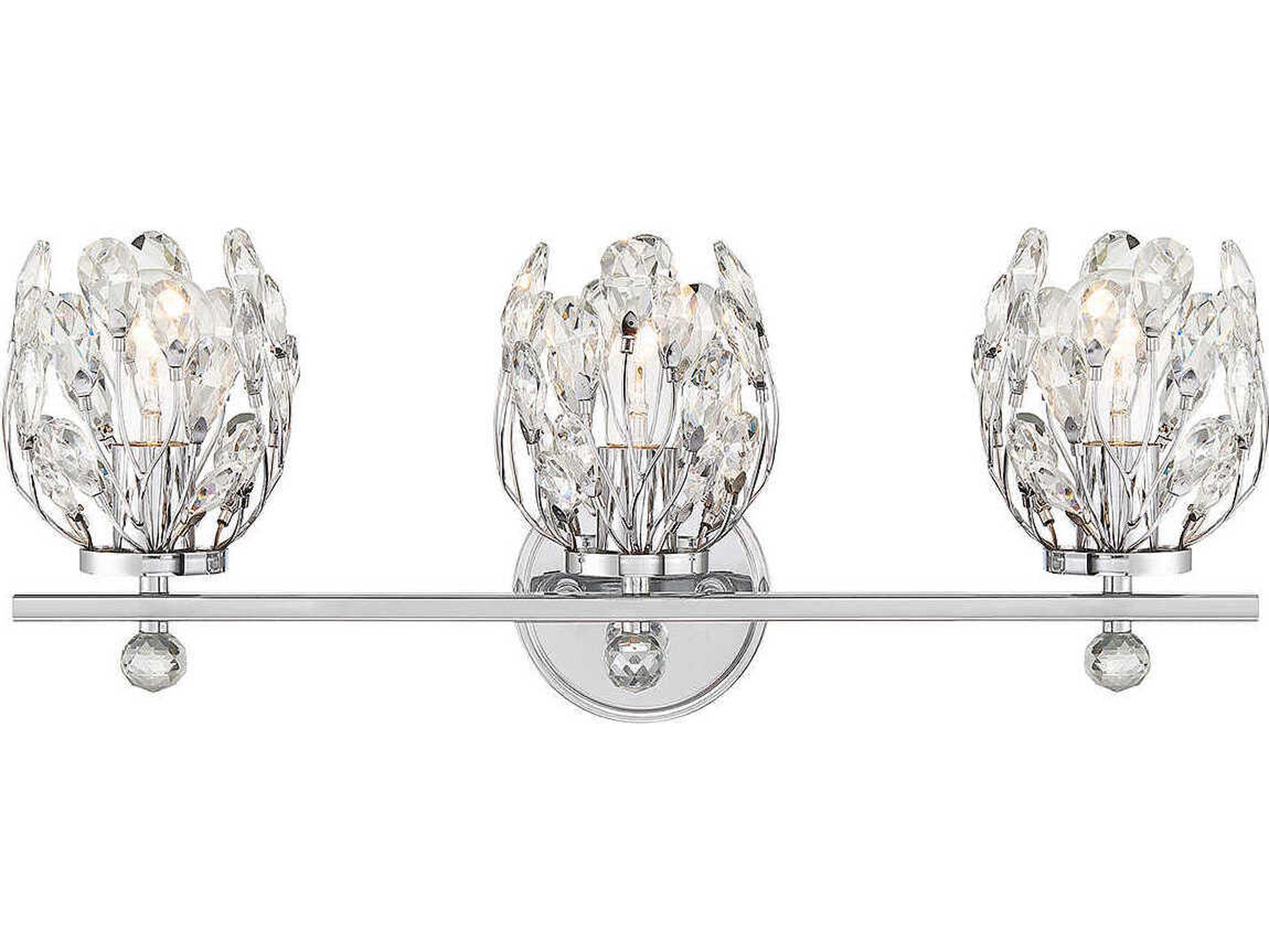Savoy House Moreno 3-Light Chrome Crystal Vanity Light