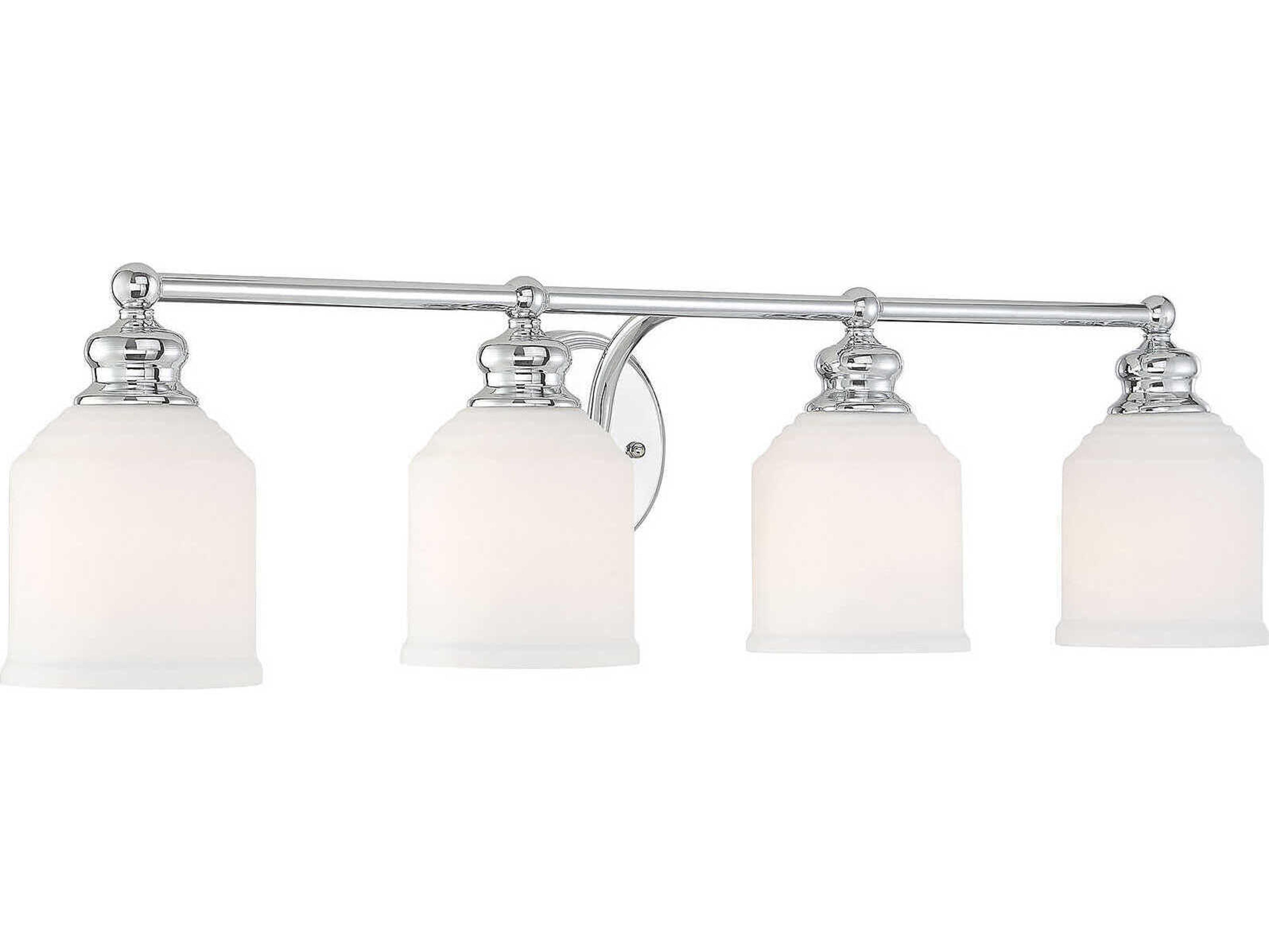 Savoy House Melrose 4-Light Polished Chrome Glass Vanity Light
