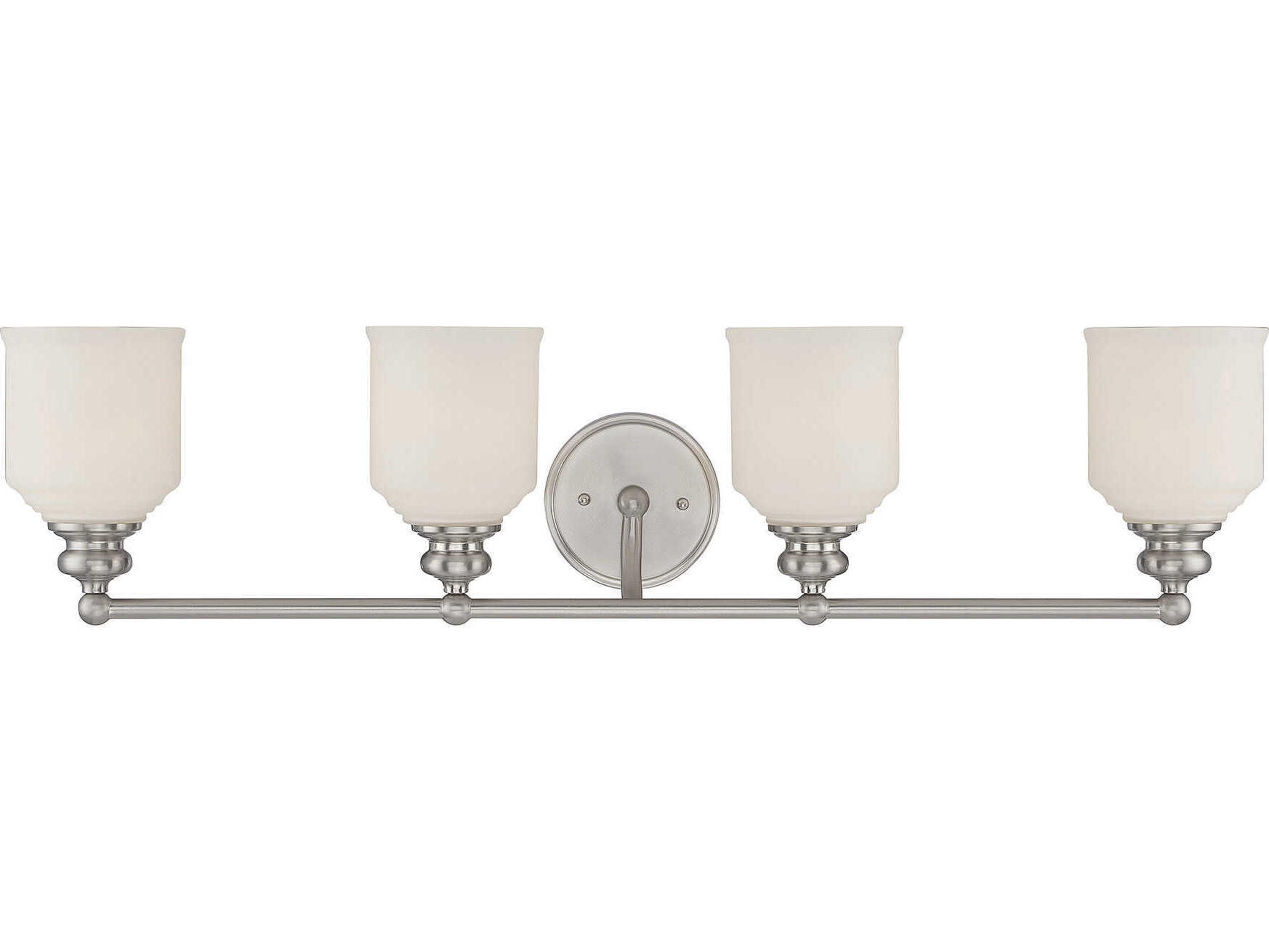 Savoy House Melrose 4-Light Satin Nickel Glass Vanity Light