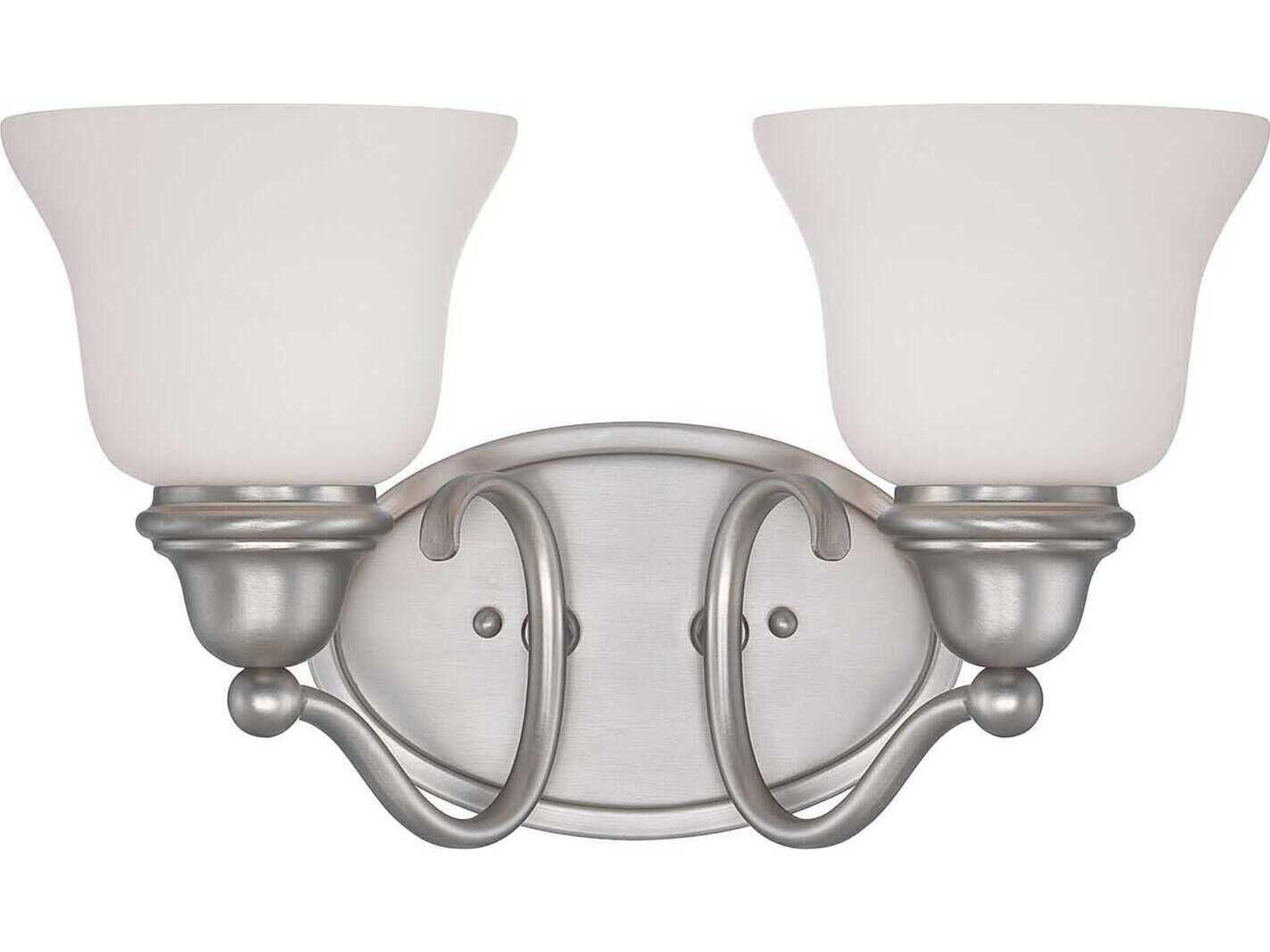 Savoy House Yates 2-Light Pewter Glass Vanity Light