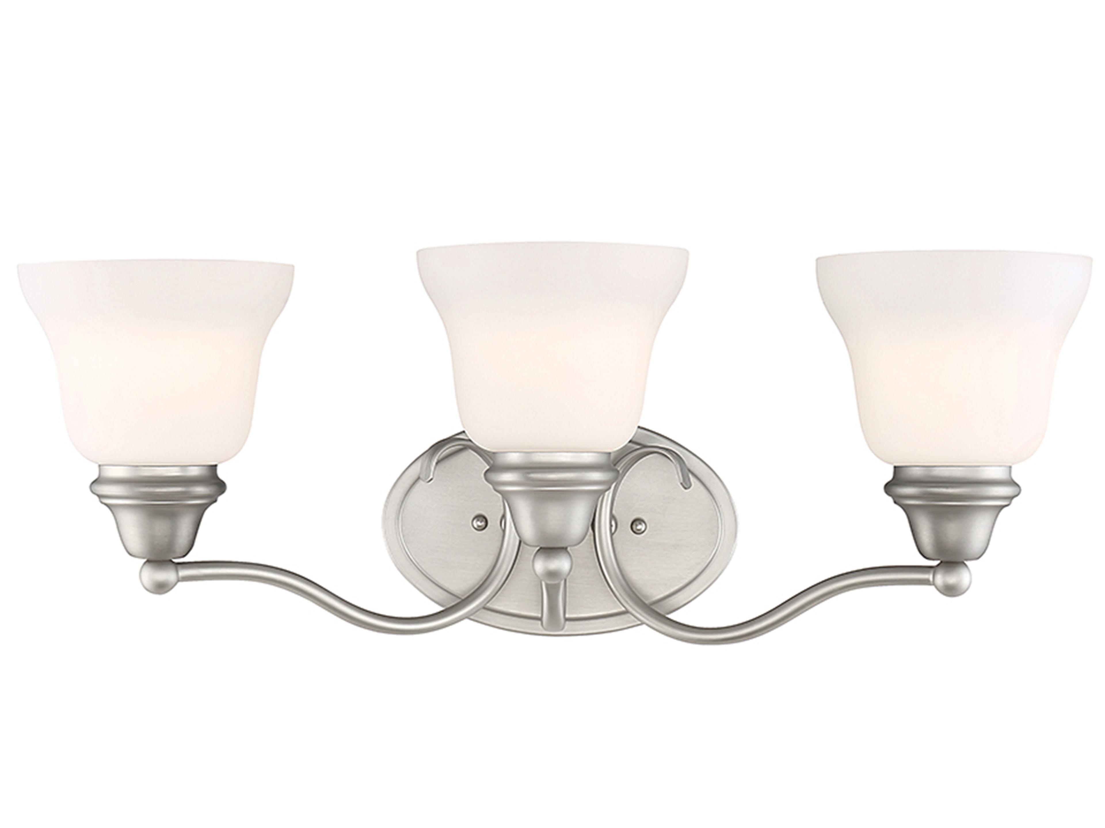 Savoy House Yates 3-Light Pewter Glass Vanity Light