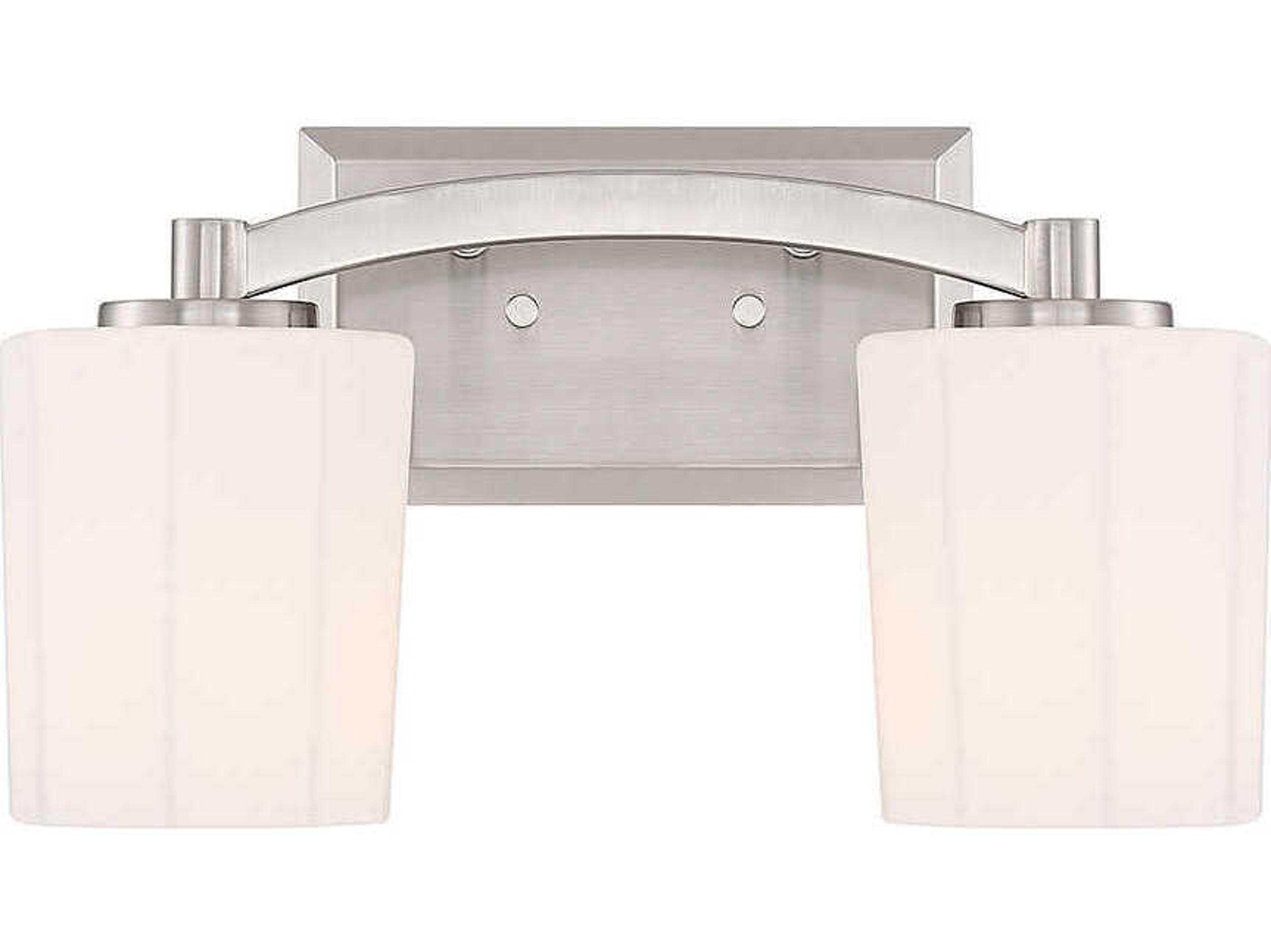 Savoy House Whitney 2-Light Satin Nickel Glass Vanity Light