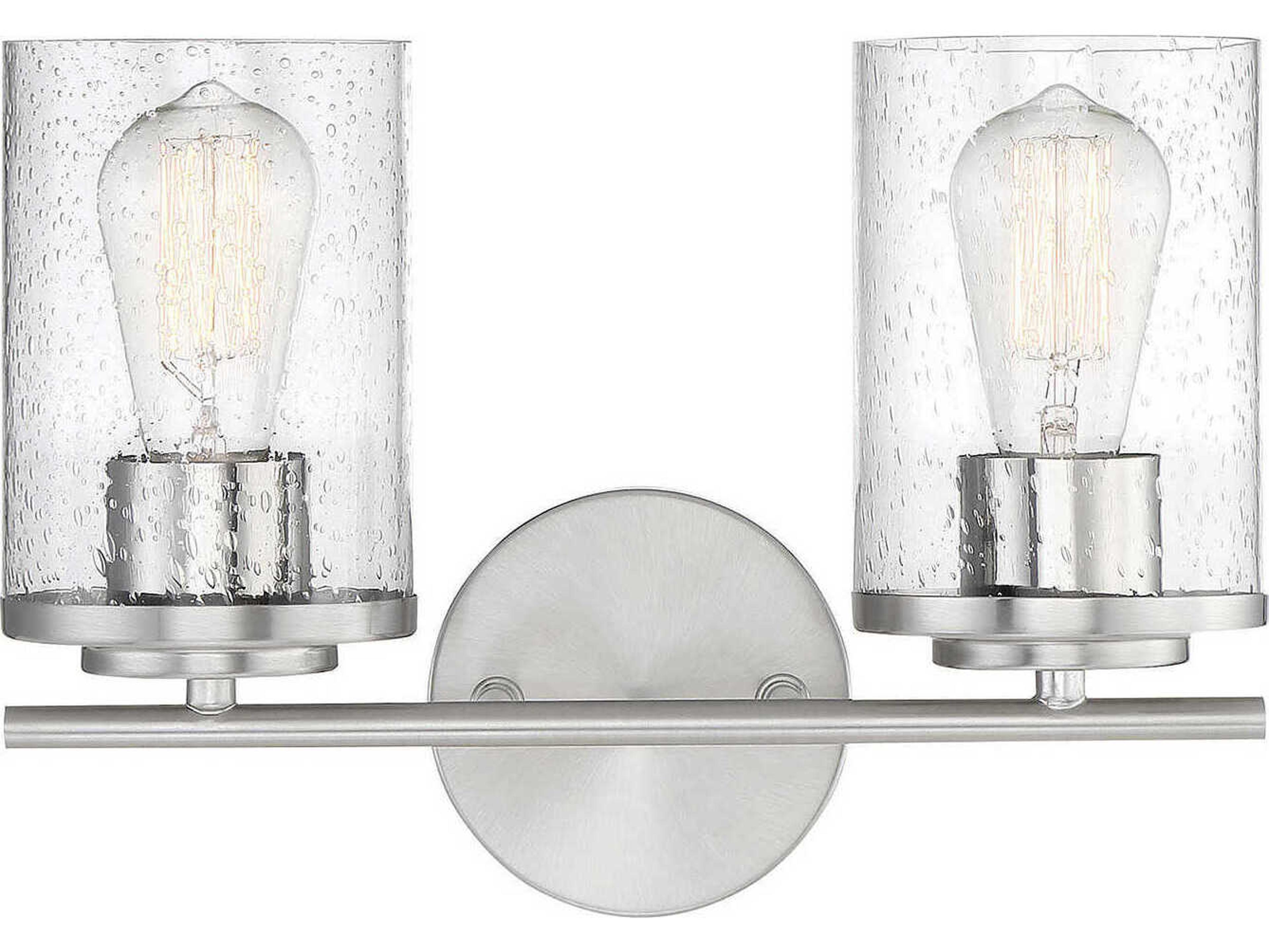 Savoy House Marshall 2-Light Polished Chrome Glass Vanity Light